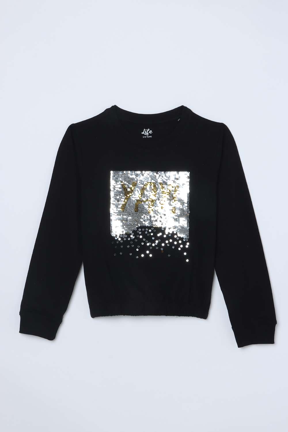 Sequinned-Cotton-Round-Neck-Girls-Sweatshirt