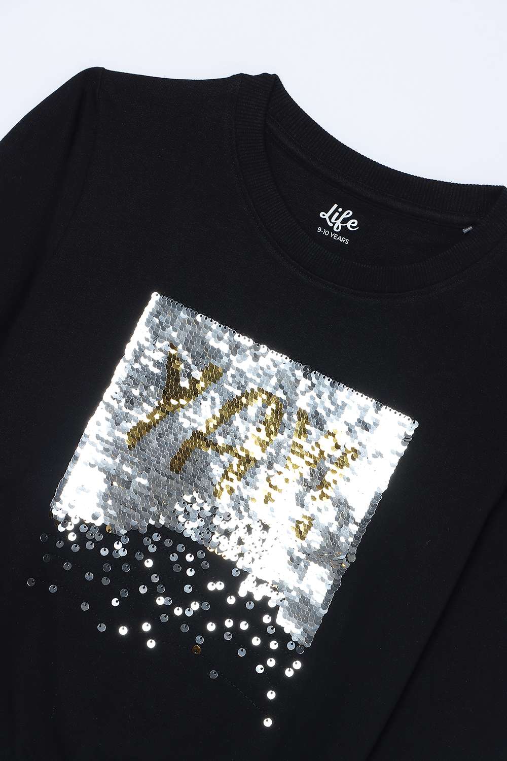 Sequinned-Cotton-Round-Neck-Girls-Sweatshirt