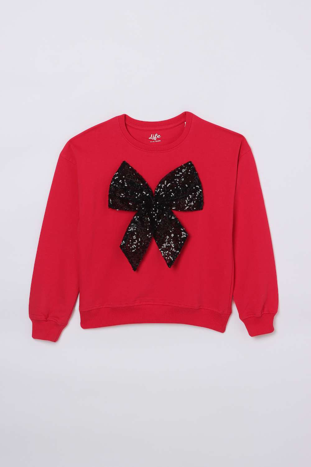 Solid-Round-Neck-Cotton-Girl-s-Sweatshirt
