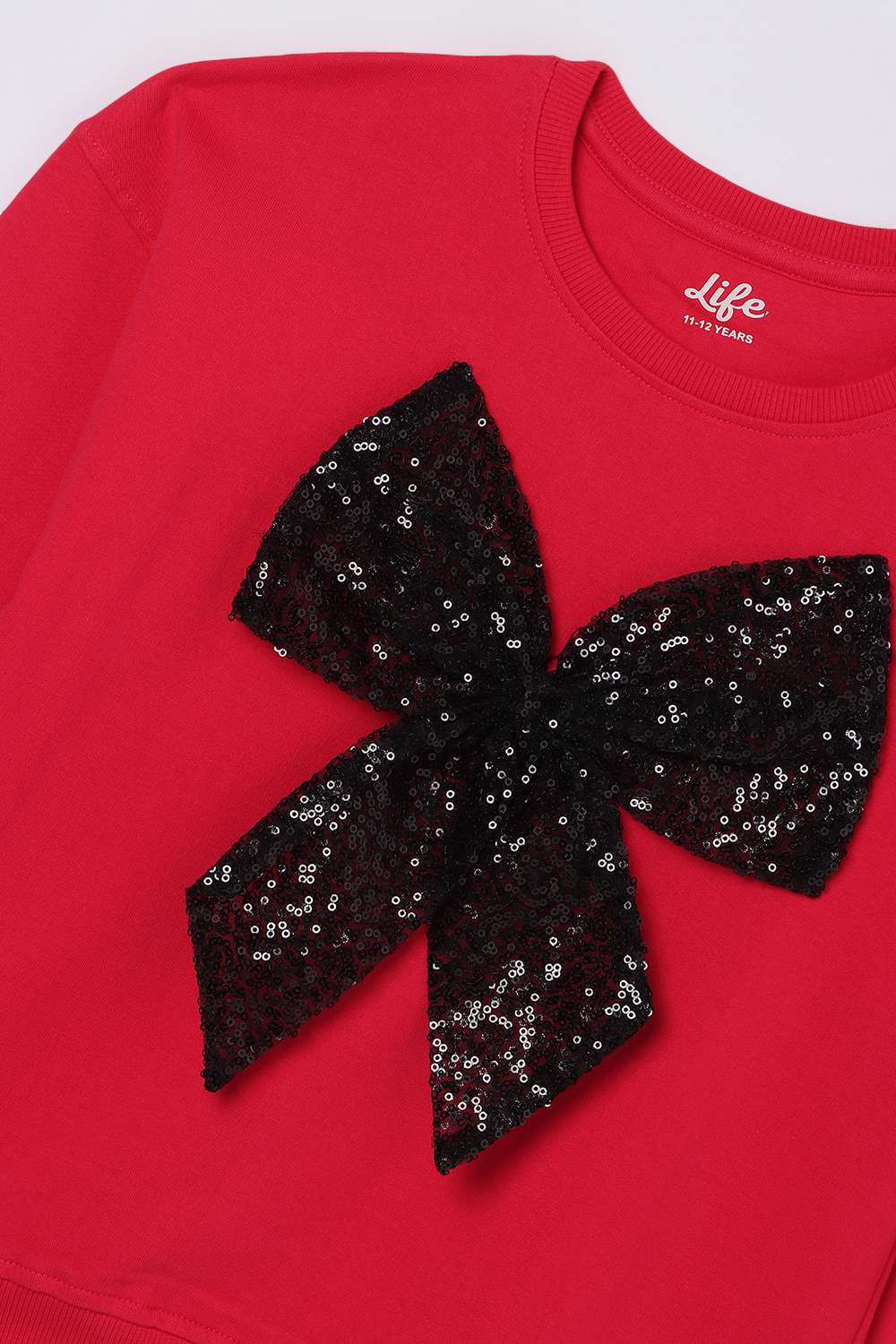 Solid-Round-Neck-Cotton-Girl-s-Sweatshirt