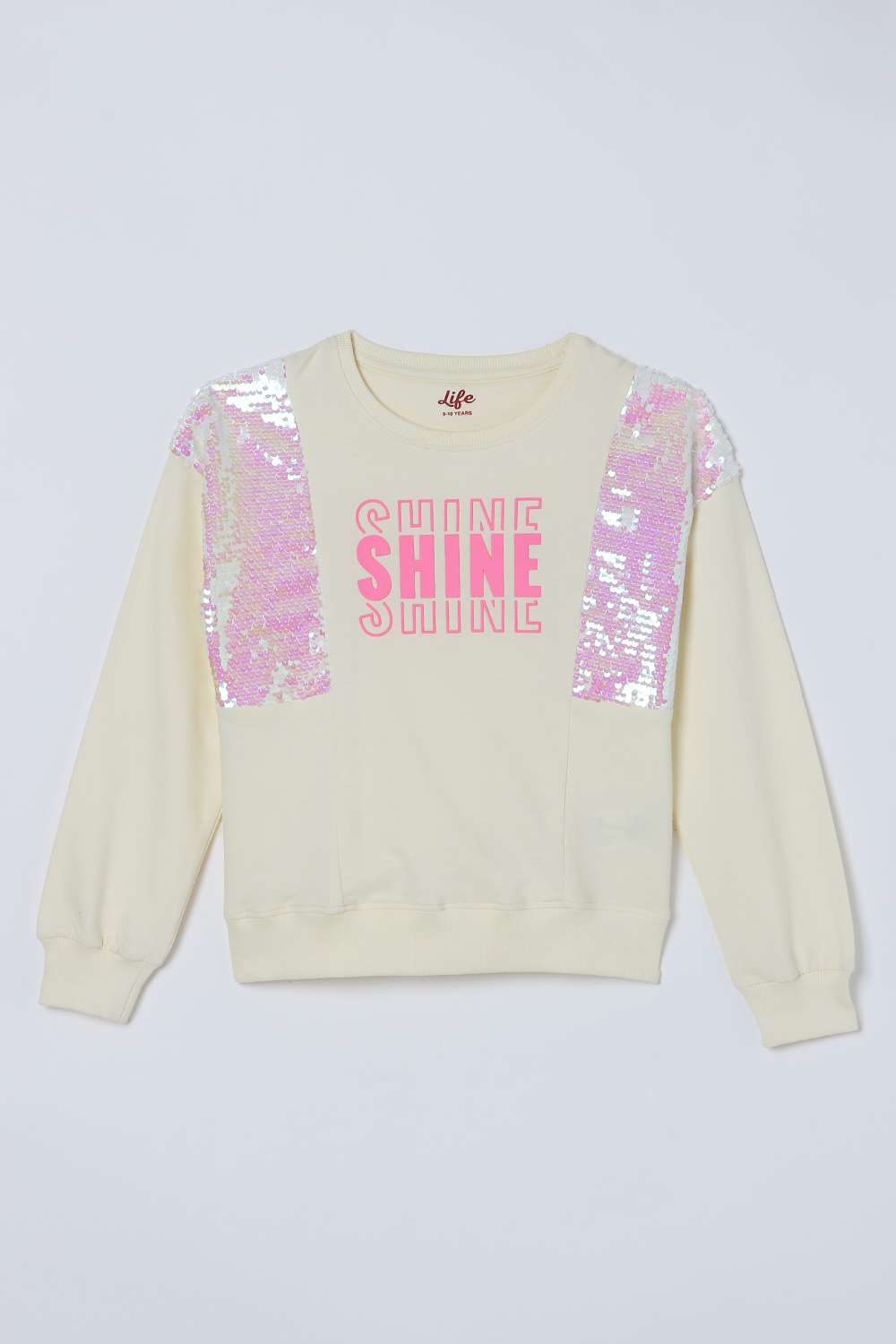 Sequinned-Cotton-Round-Neck-Girls-Sweatshirt
