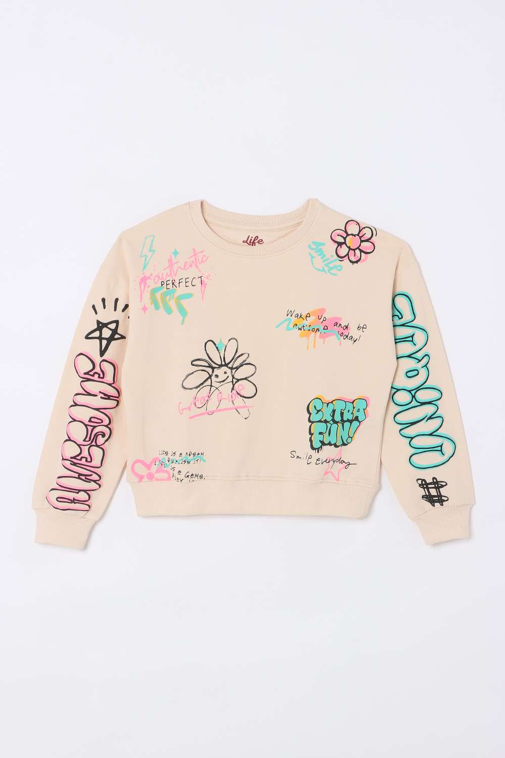 Blended-Fabric-Regular-Fit-Girls-Sweatshirt