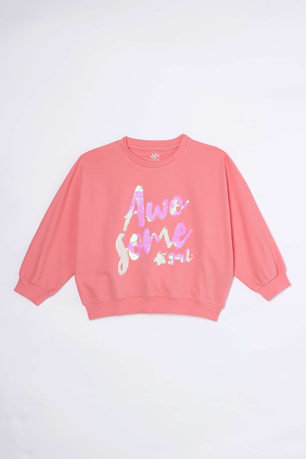 Sequinned-Cotton-Round-Neck-Girls-Sweatshirt