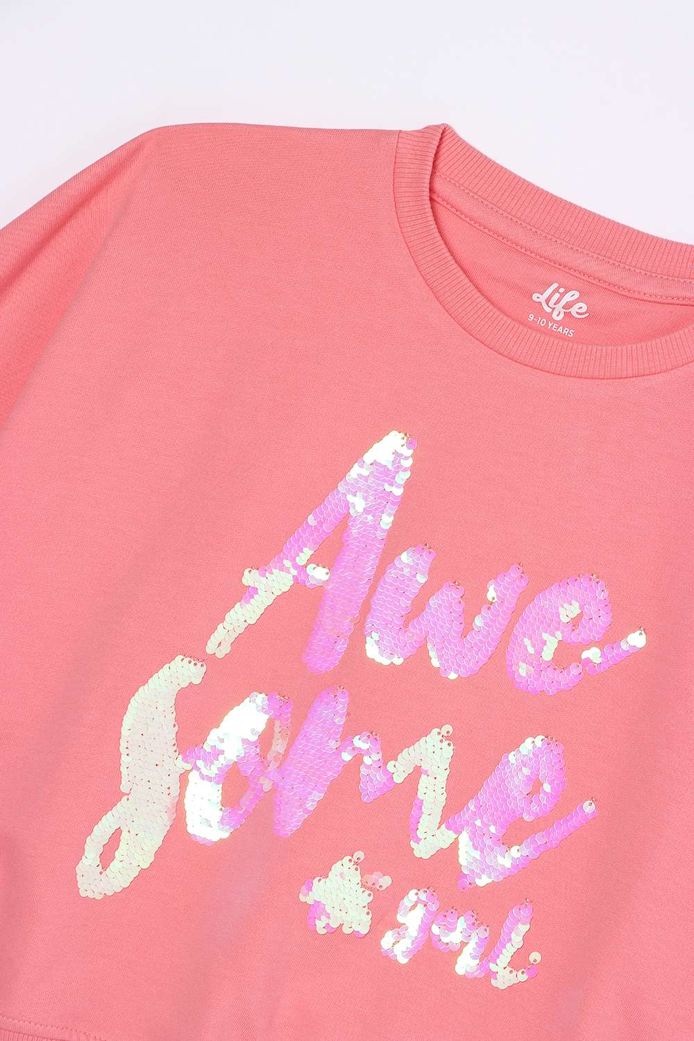 Sequinned-Cotton-Round-Neck-Girls-Sweatshirt