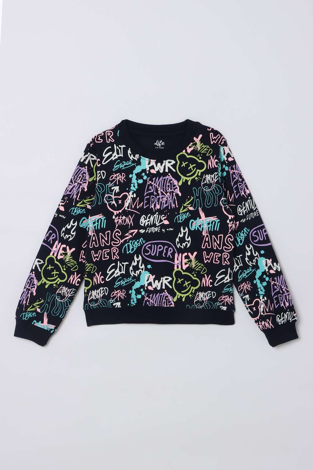 Printed-Cotton-Round-Neck-Girls-Sweatshirt