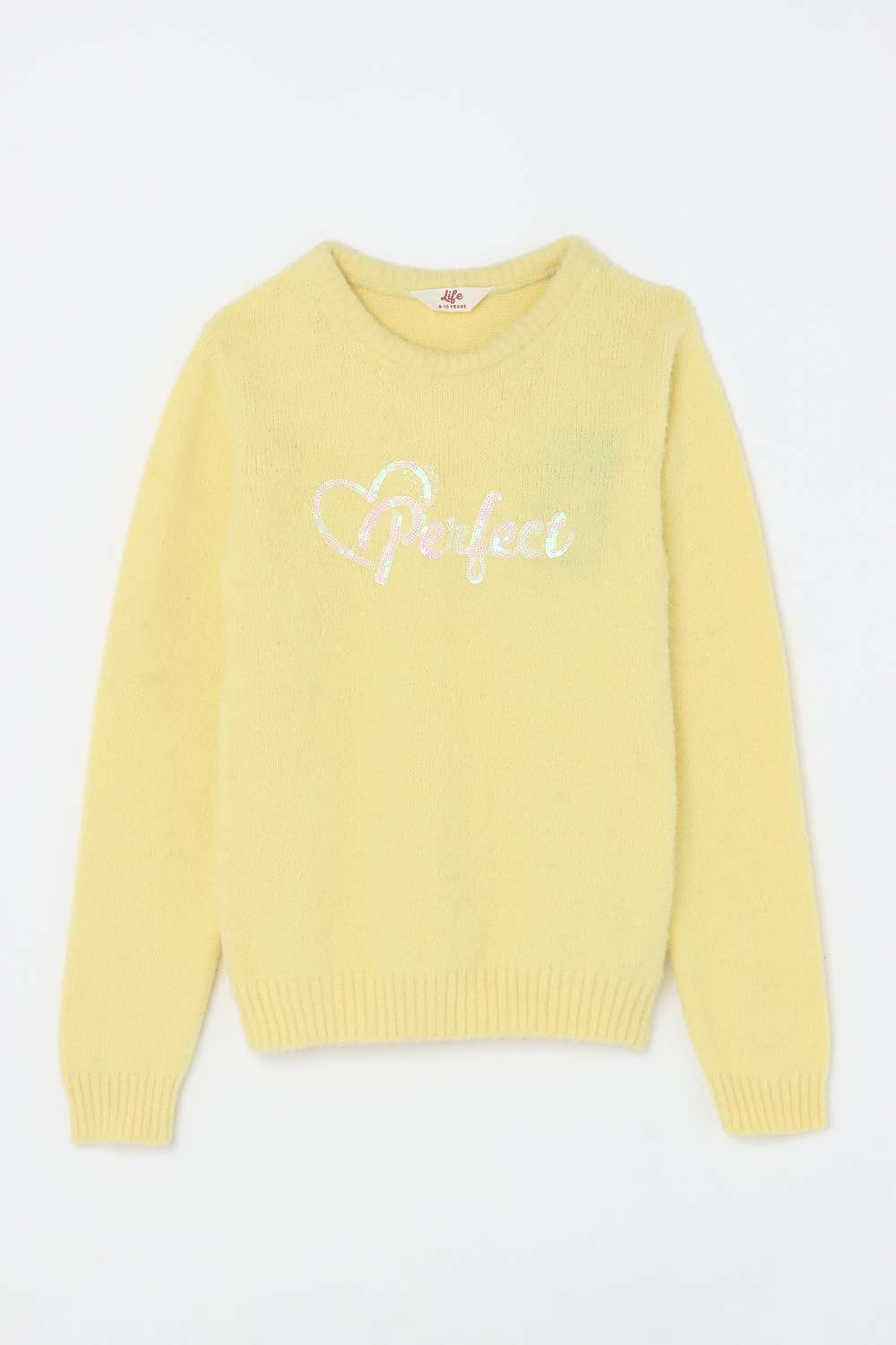 Solid-Blended-Fabric-Round-Neck-Girls-Sweater