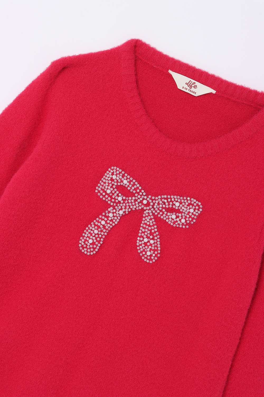 Embroidered-Blended-Fabric-Round-Neck-Girls-Winter-Wear-Sweater