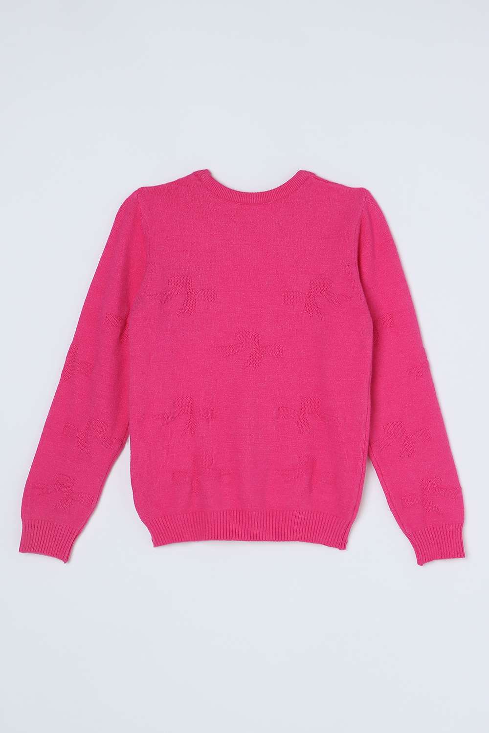 Embroidered-Blended-Fabric-Round-Neck-Girls-Sweater