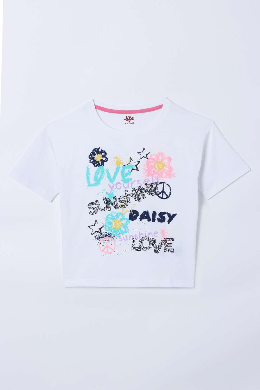 Blended-Fabric-Regular-Fit-Girls-T-Shirt