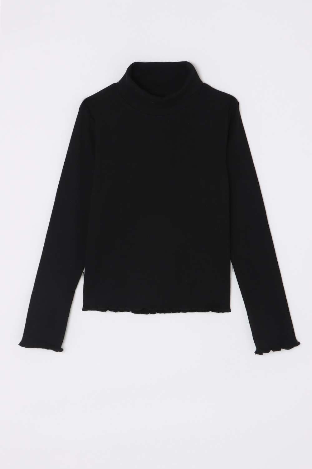 Solid-Turtle-Neck-Blended-Fabric-Boy-s-Casual-Wear-T-Shirt