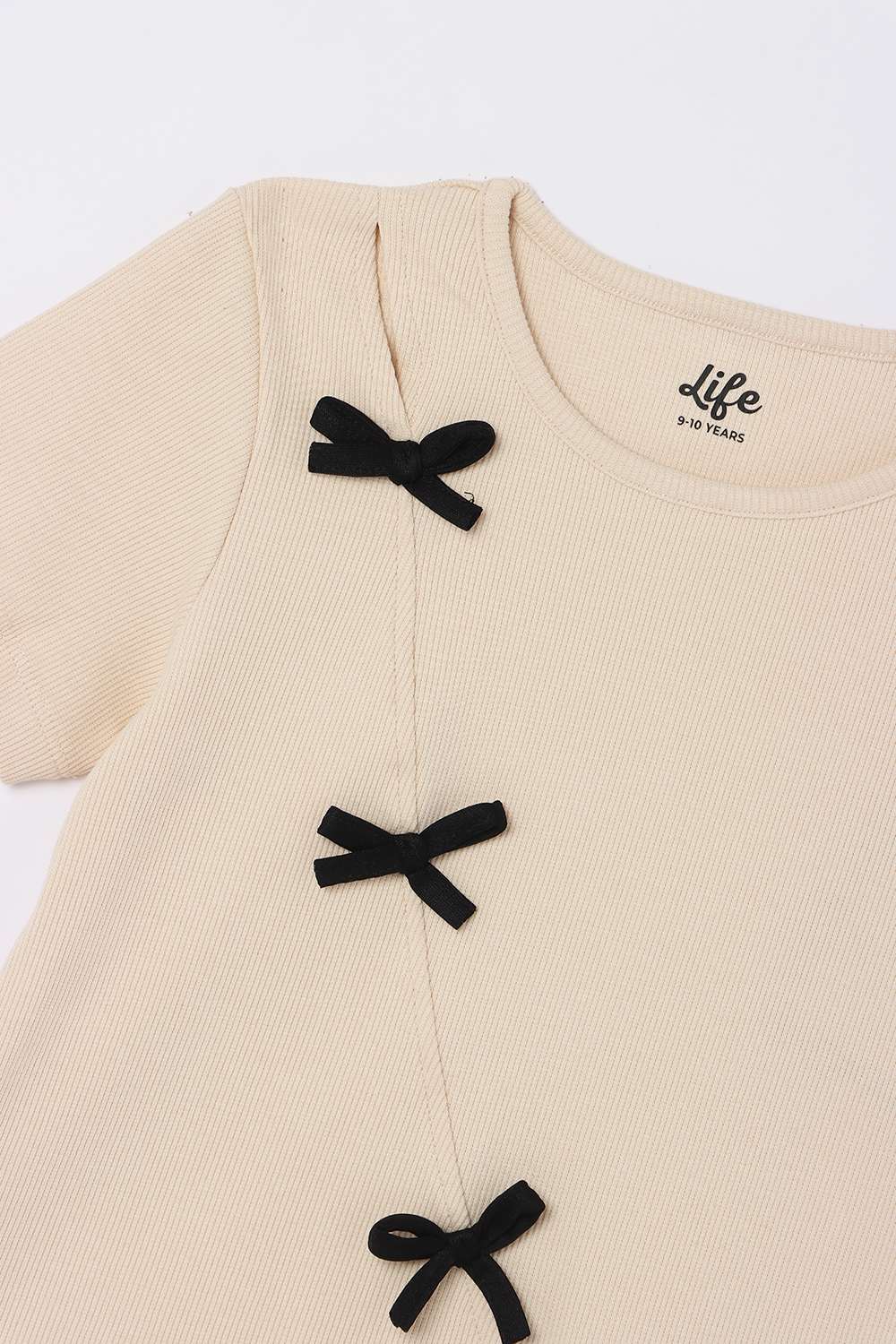Solid-Polyester-Round-Neck-Girls-Casual-Wear-Top
