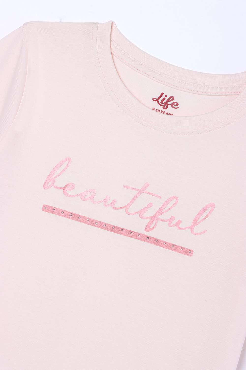 Typographic-Cotton-Round-Neck-Girls-Top
