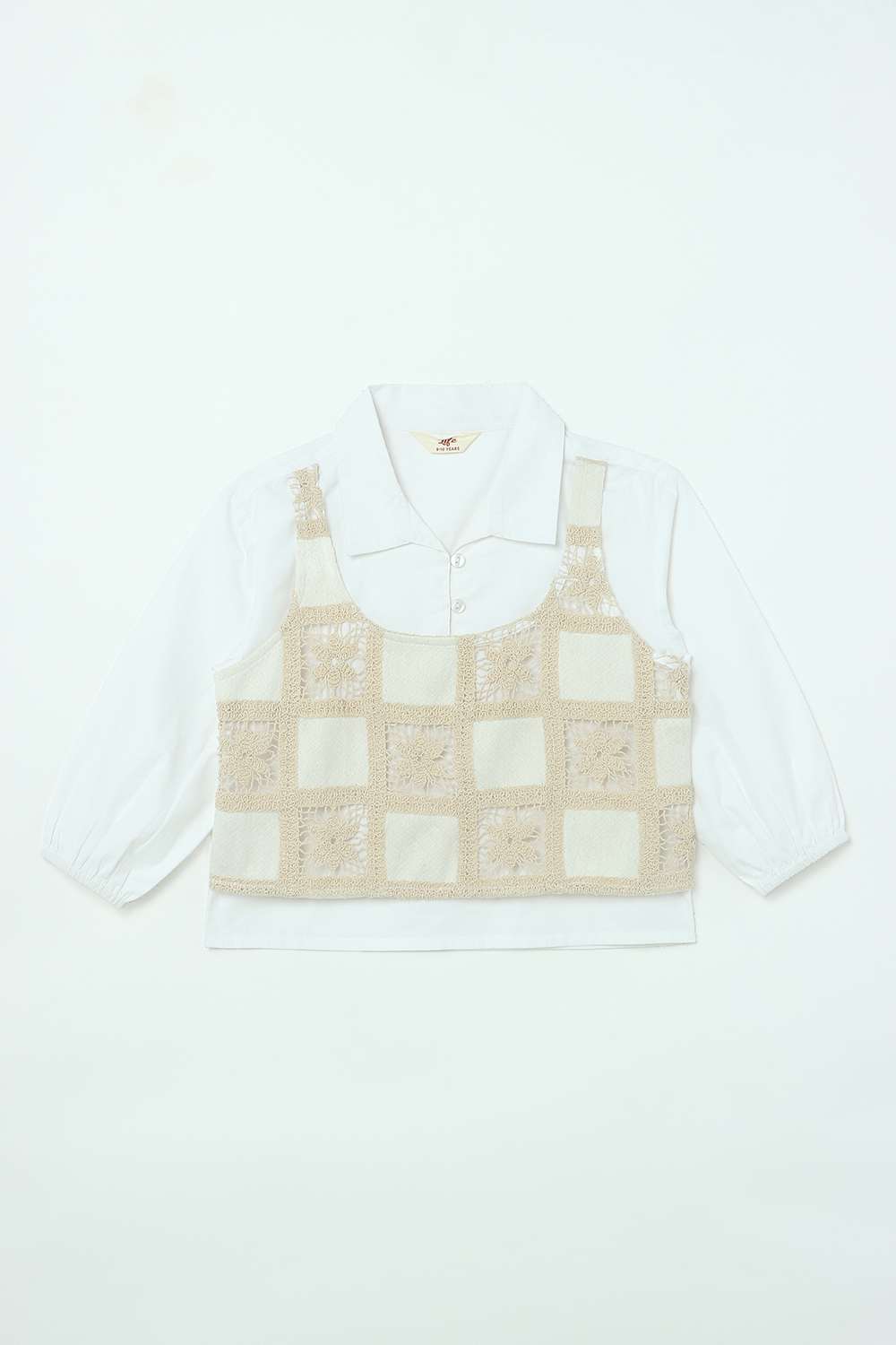 Solid-Blended-Fabric-V-Neck-Girls-T-Shirt