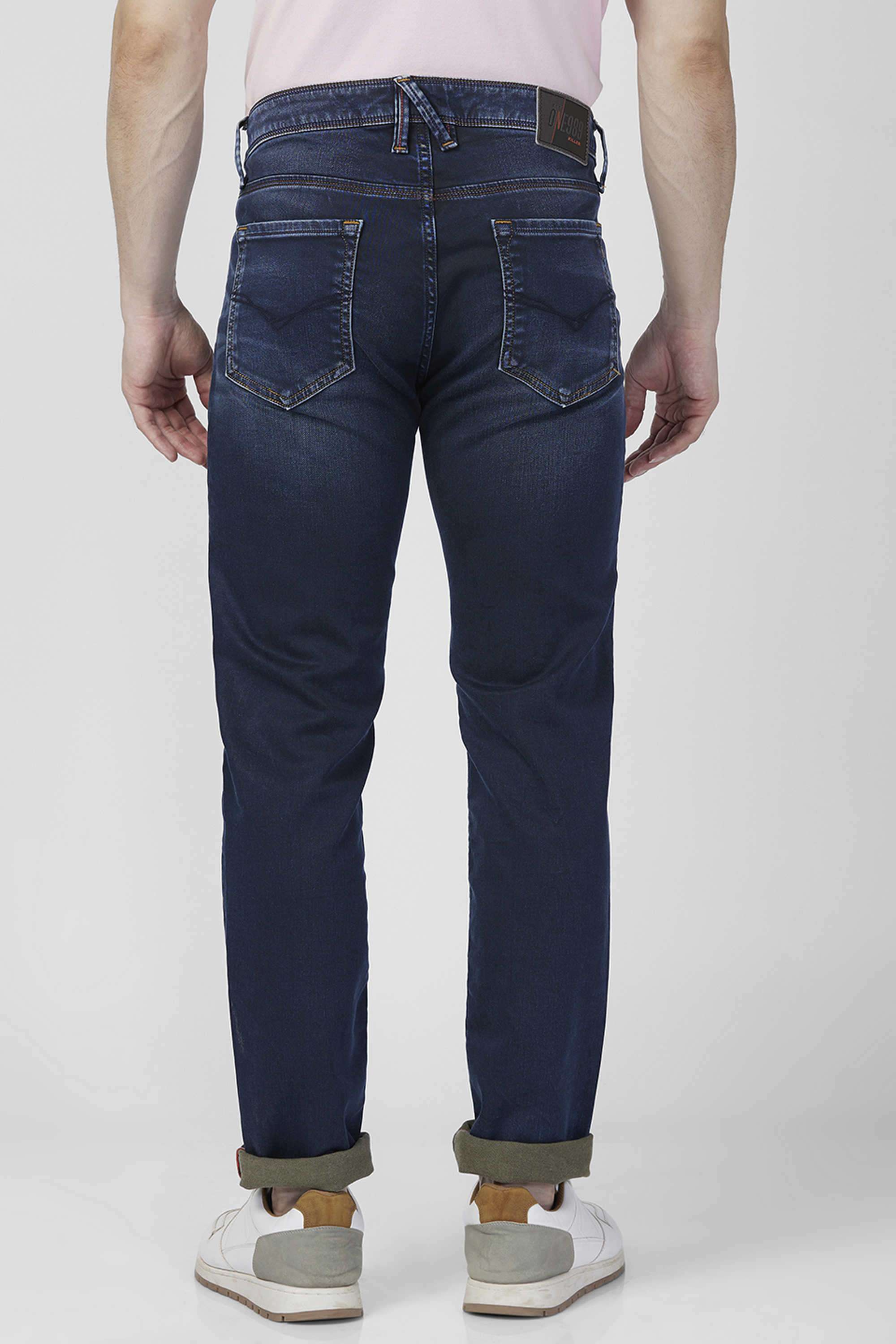 Solid-Cotton-Blend-Skinny-Fit-Men-s-Jeans