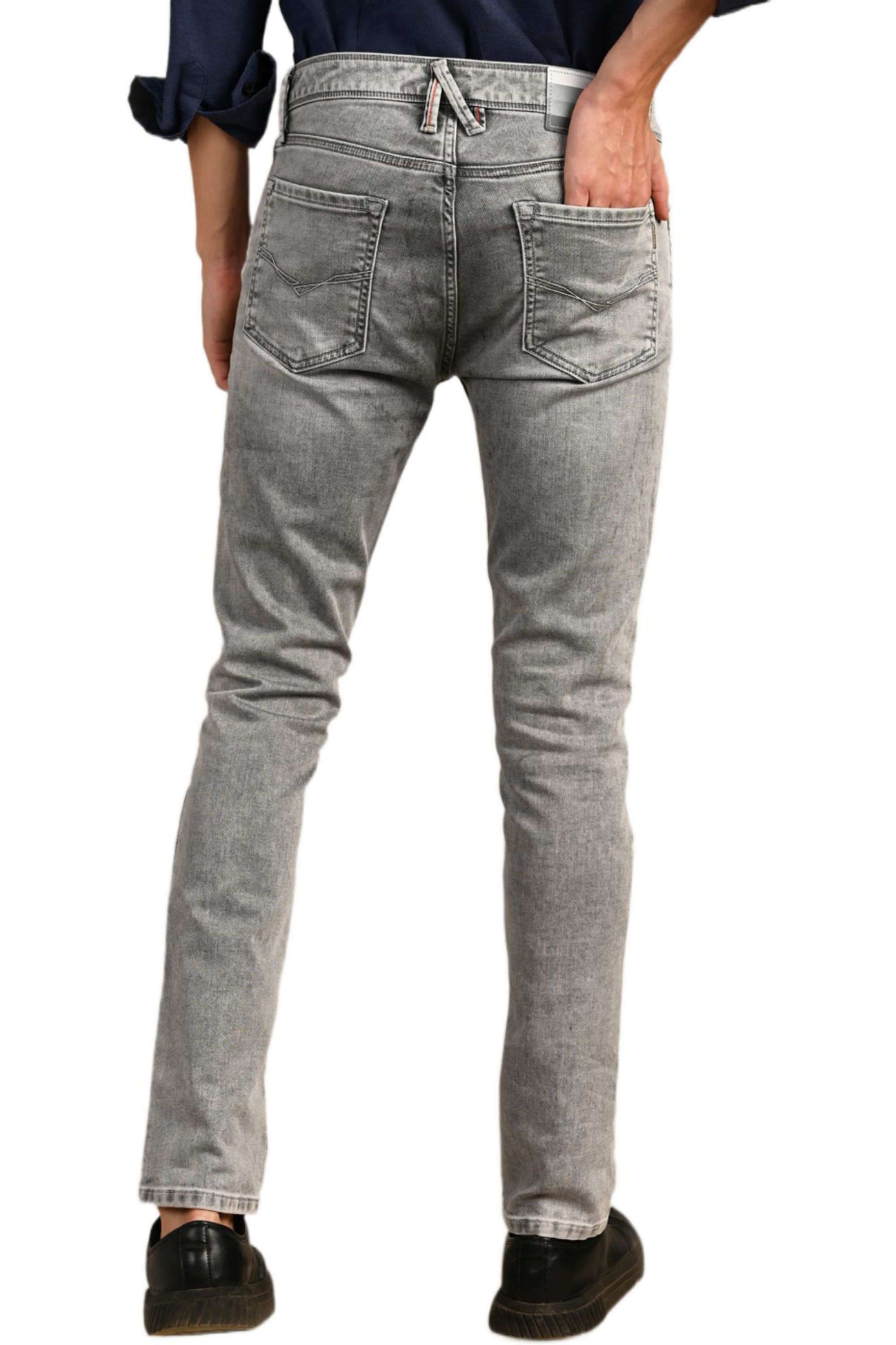 Solid-Cotton-Blend-Skinny-Fit-Men-s-Jeans