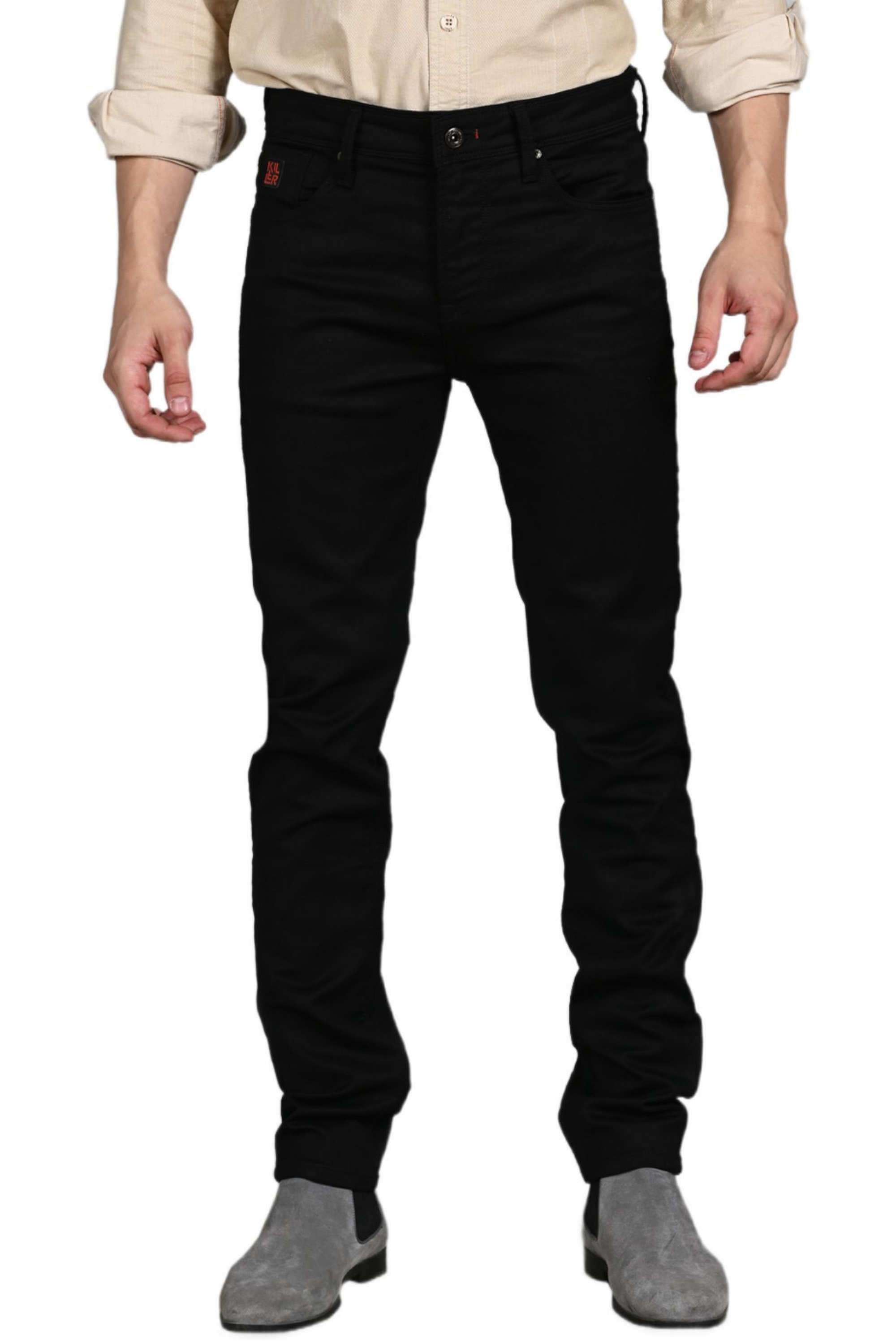 Solid-Blended-Fabric-Skinny-Fit-Men-s-Jeans