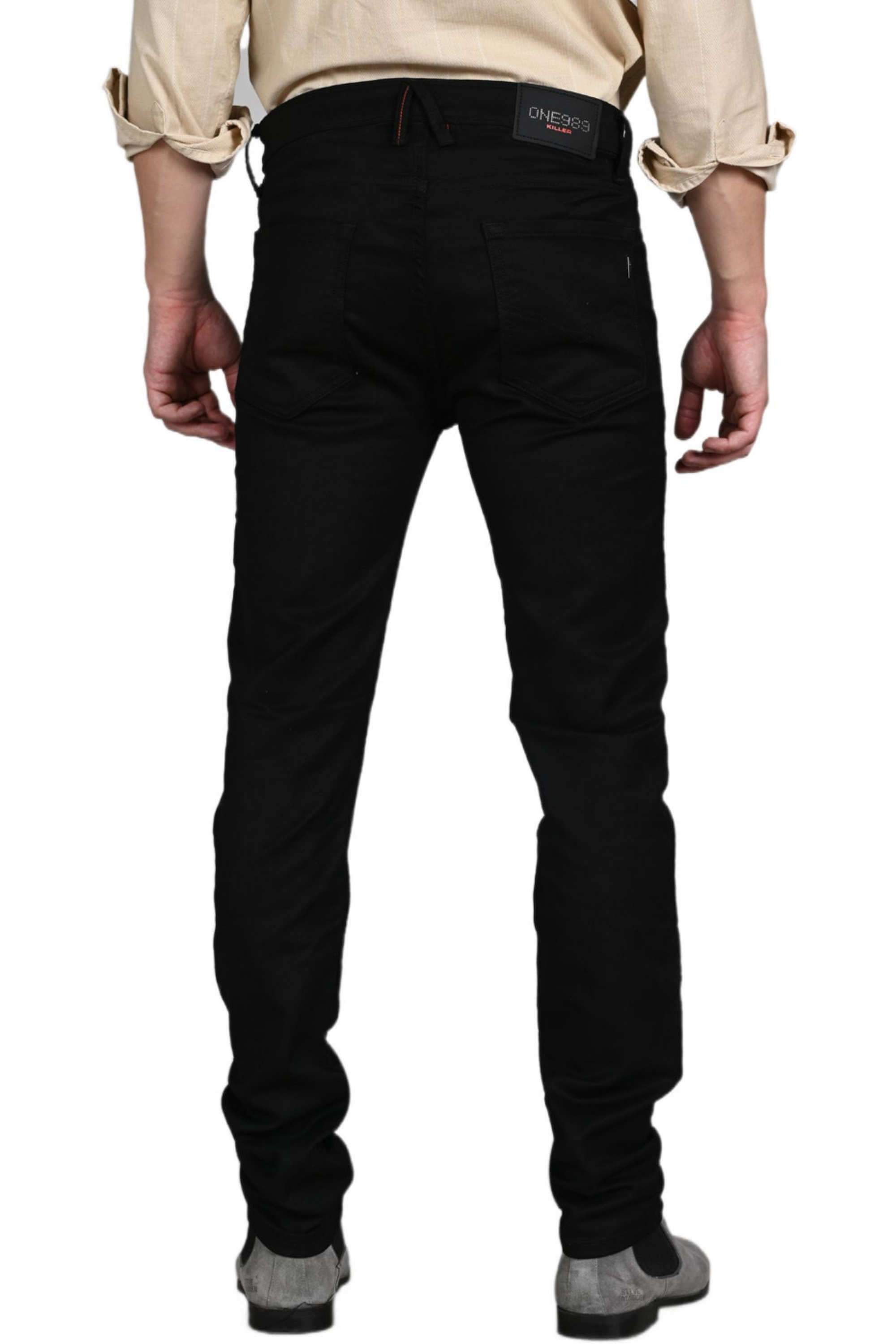 Solid-Blended-Fabric-Skinny-Fit-Men-s-Jeans