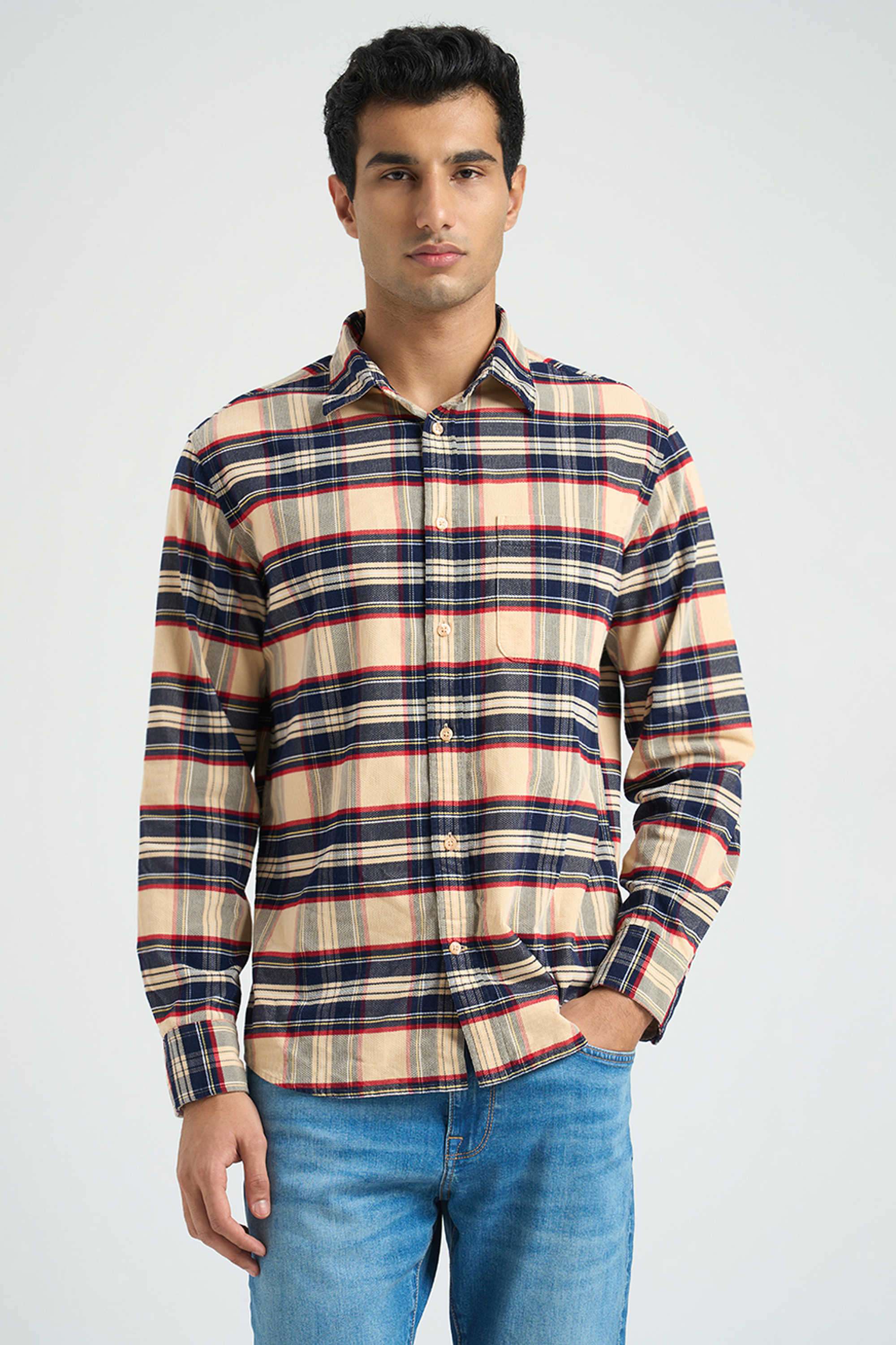 Solid-Cotton-Men-s-Casual-Wear-Shirt