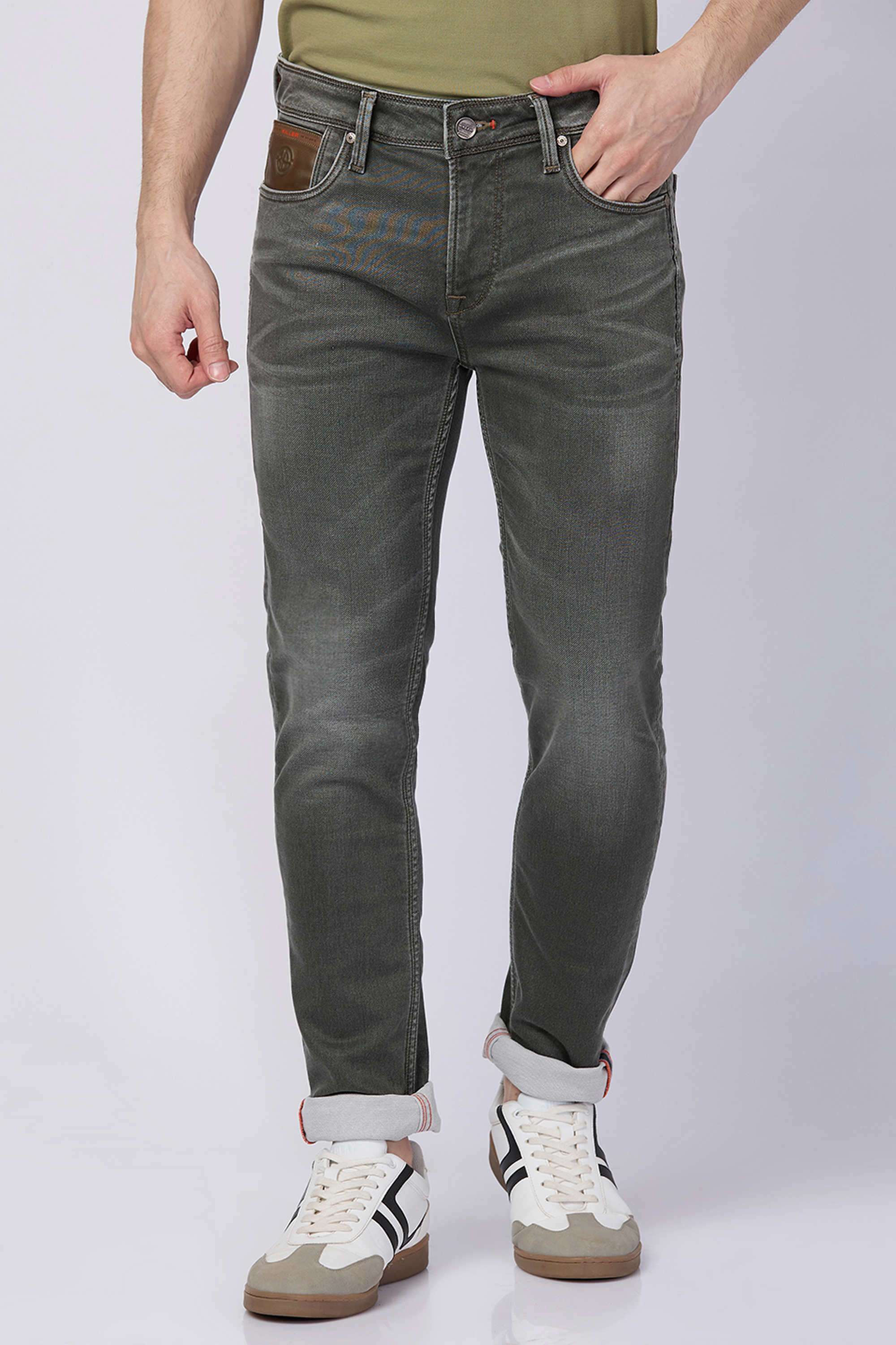 Solid-Blended-Fabric-Slim-Fit-Men-s-Jeans