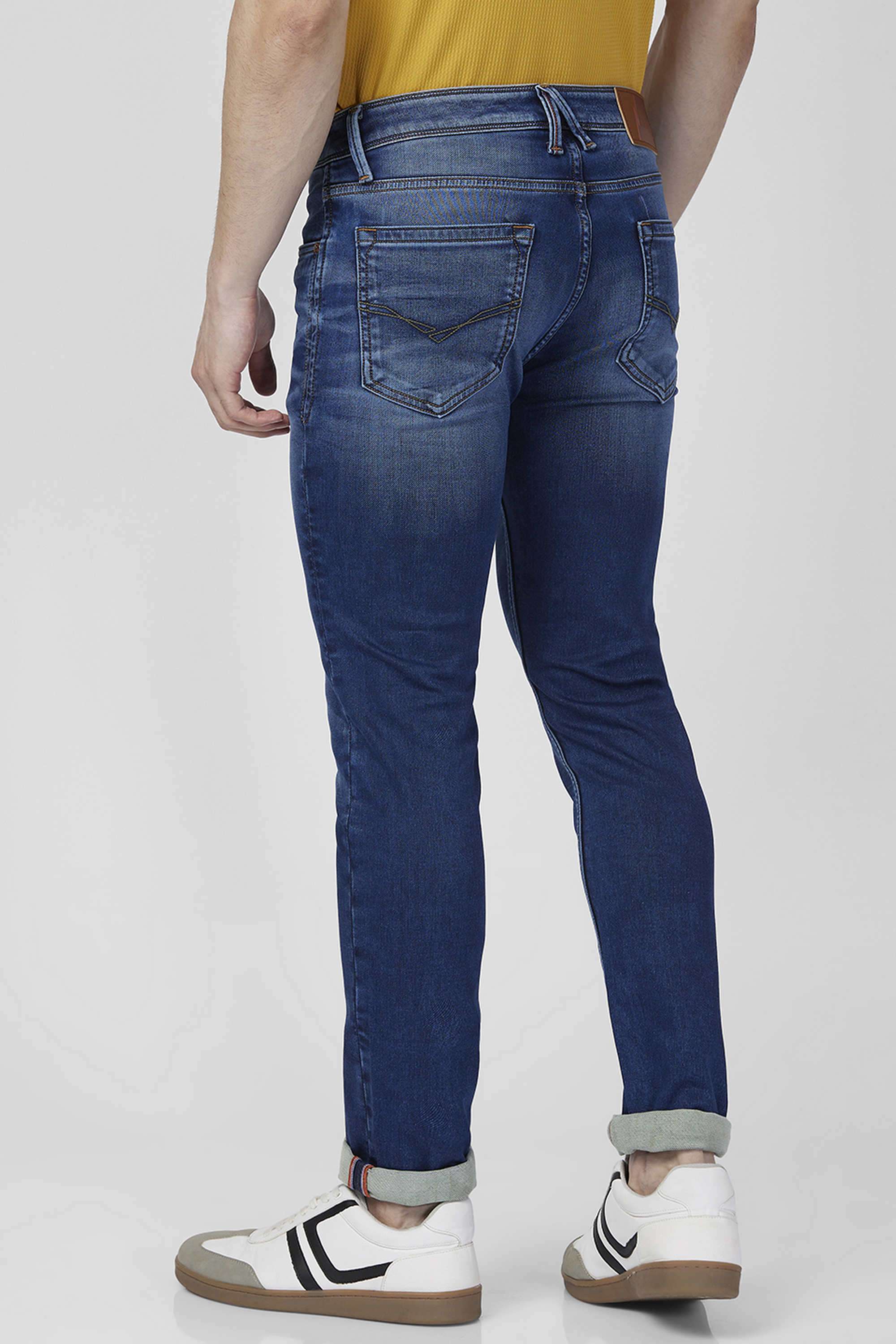 Solid-Blended-Fabric-Slim-Fit-Men-s-Jeans