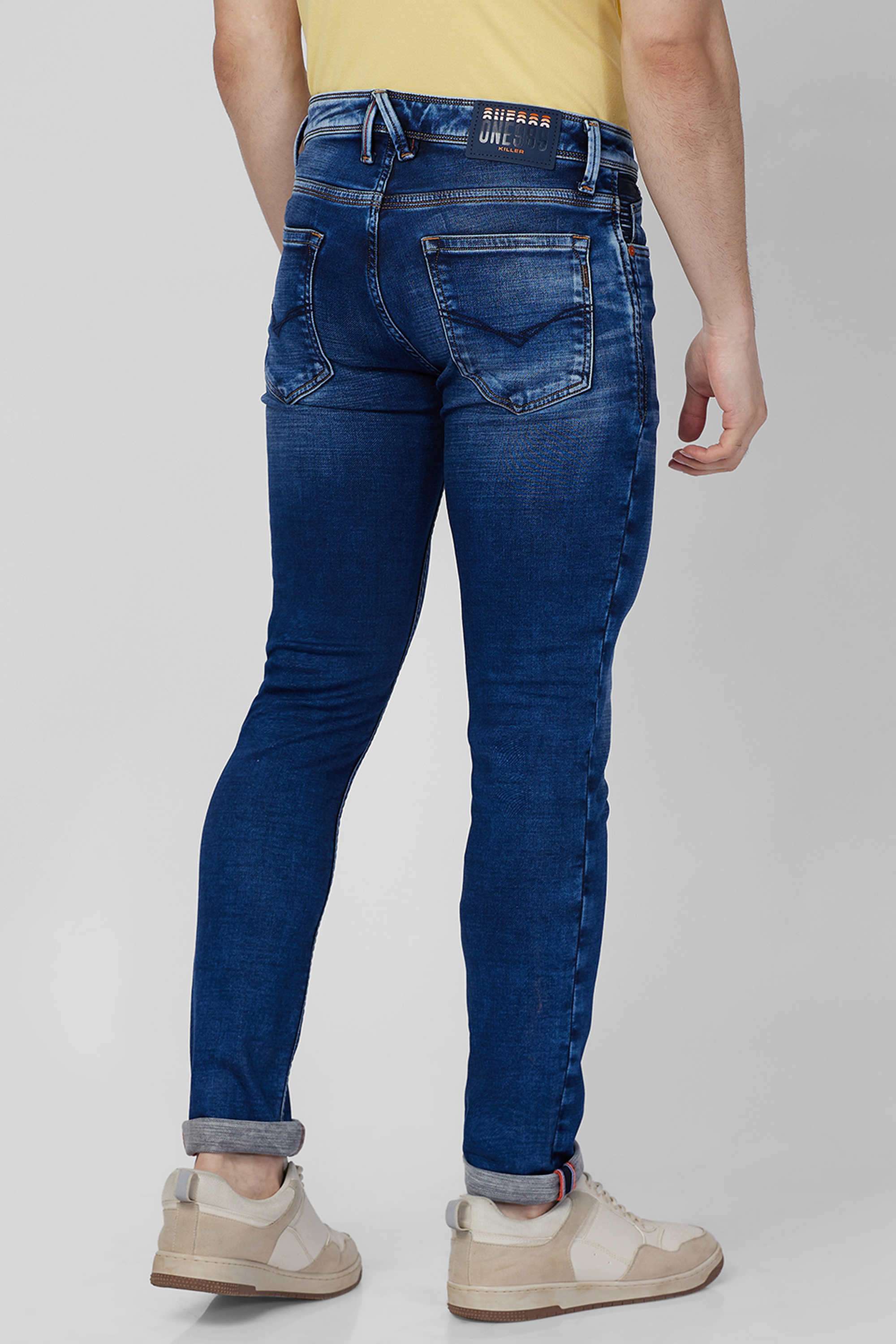 Solid-Blended-Fabric-Slim-Fit-Men-s-Jeans