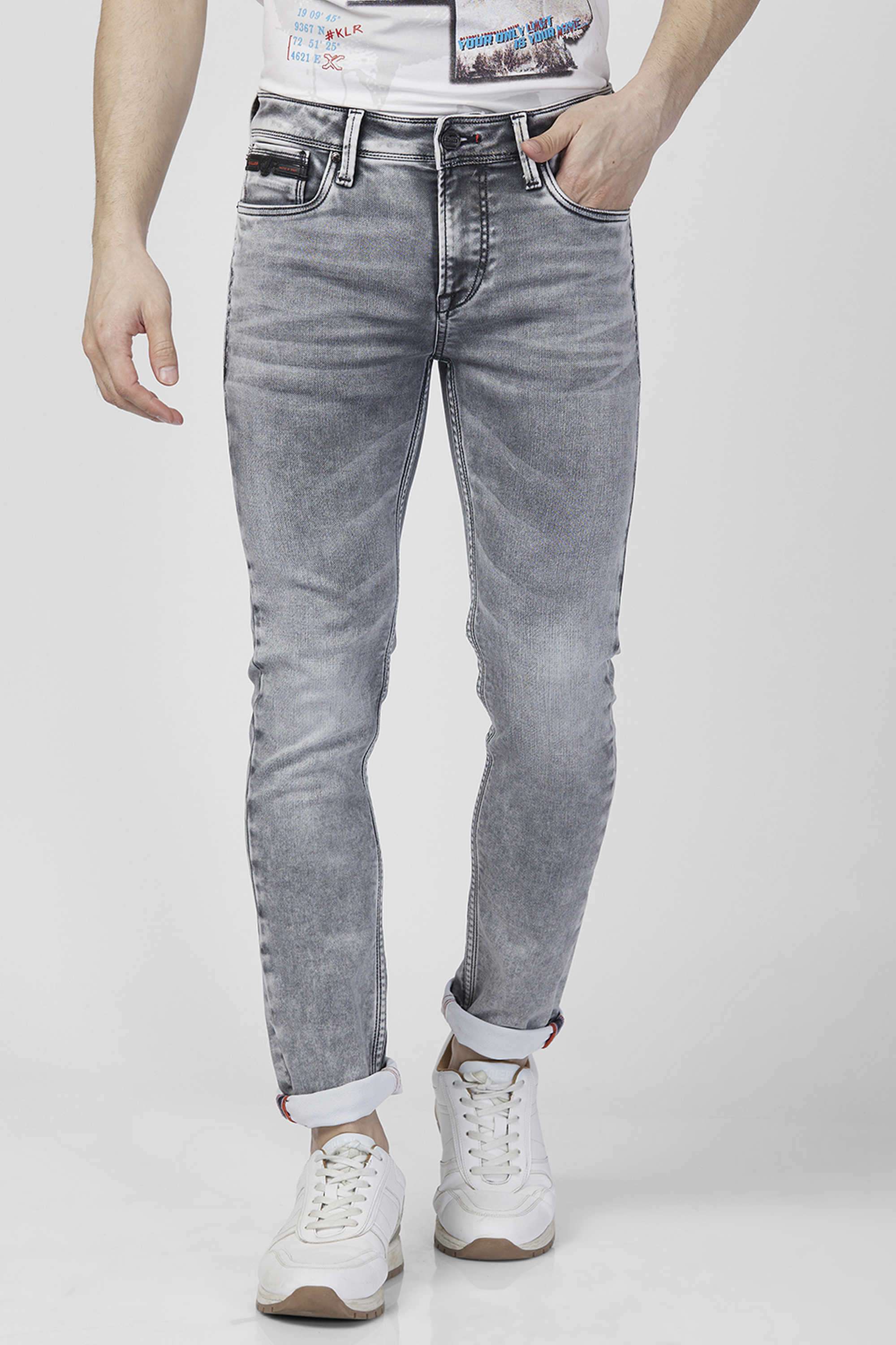 Solid-Blended-Fabric-Slim-Fit-Men-s-Jeans