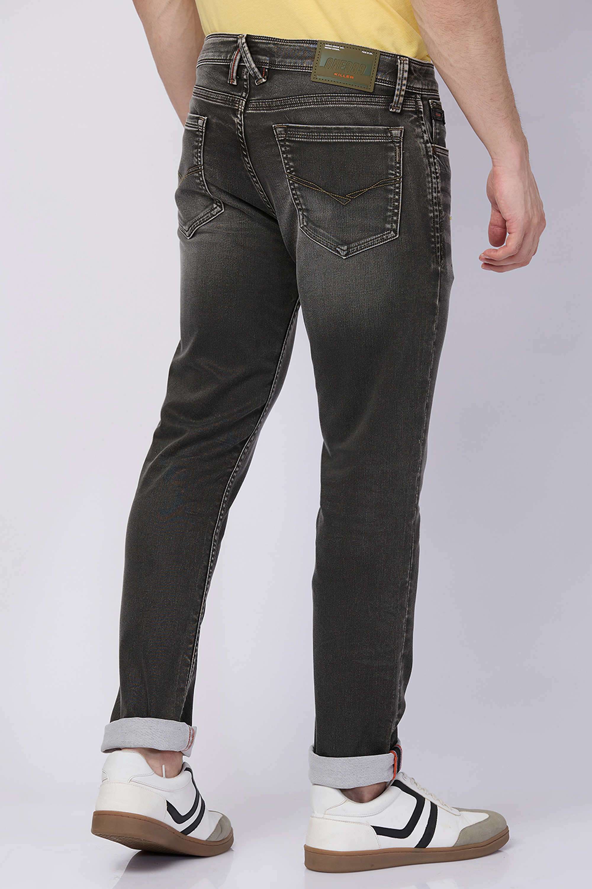 Solid-Blended-Fabric-Slim-Fit-Men-s-Jeans