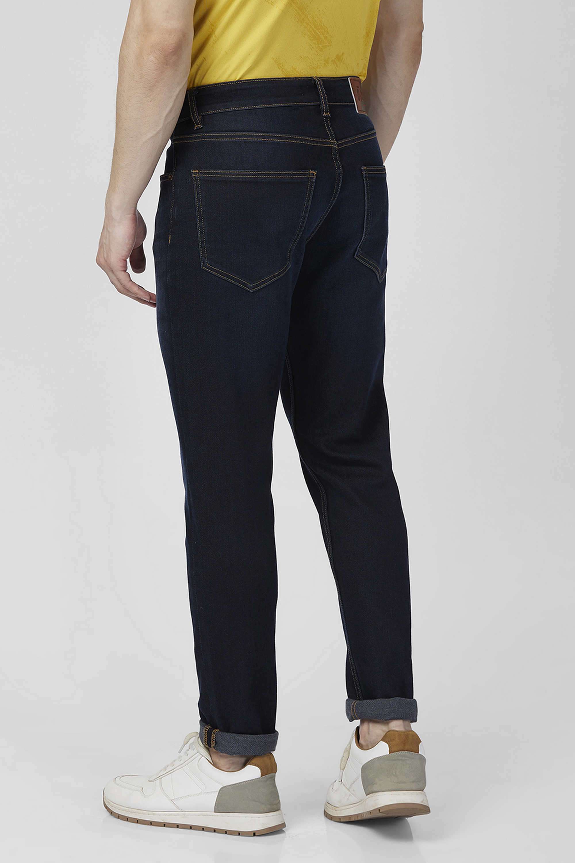 Solid-Blended-Fabric-Slim-Fit-Men-s-Jeans