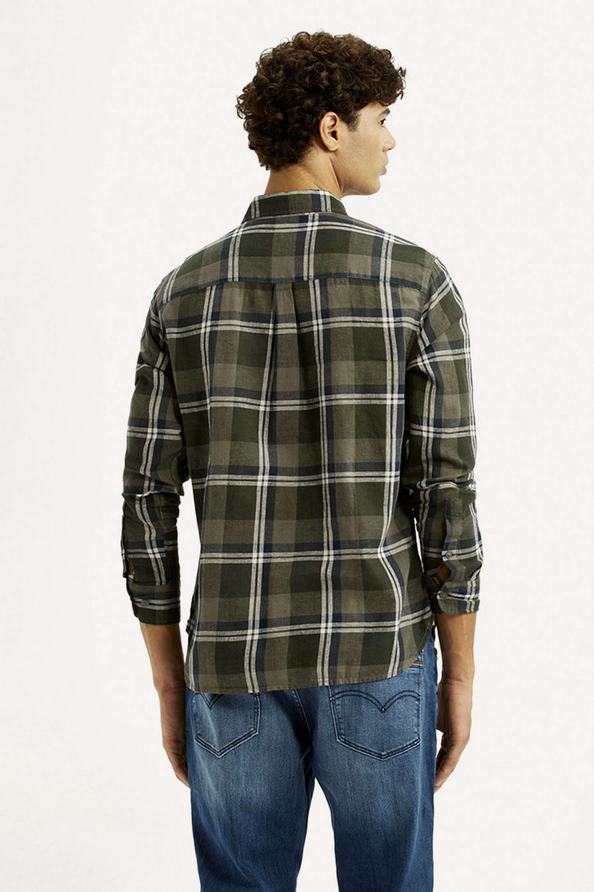 Checks-Linen-Blend-Slim-Fit-Men-s-Shirt