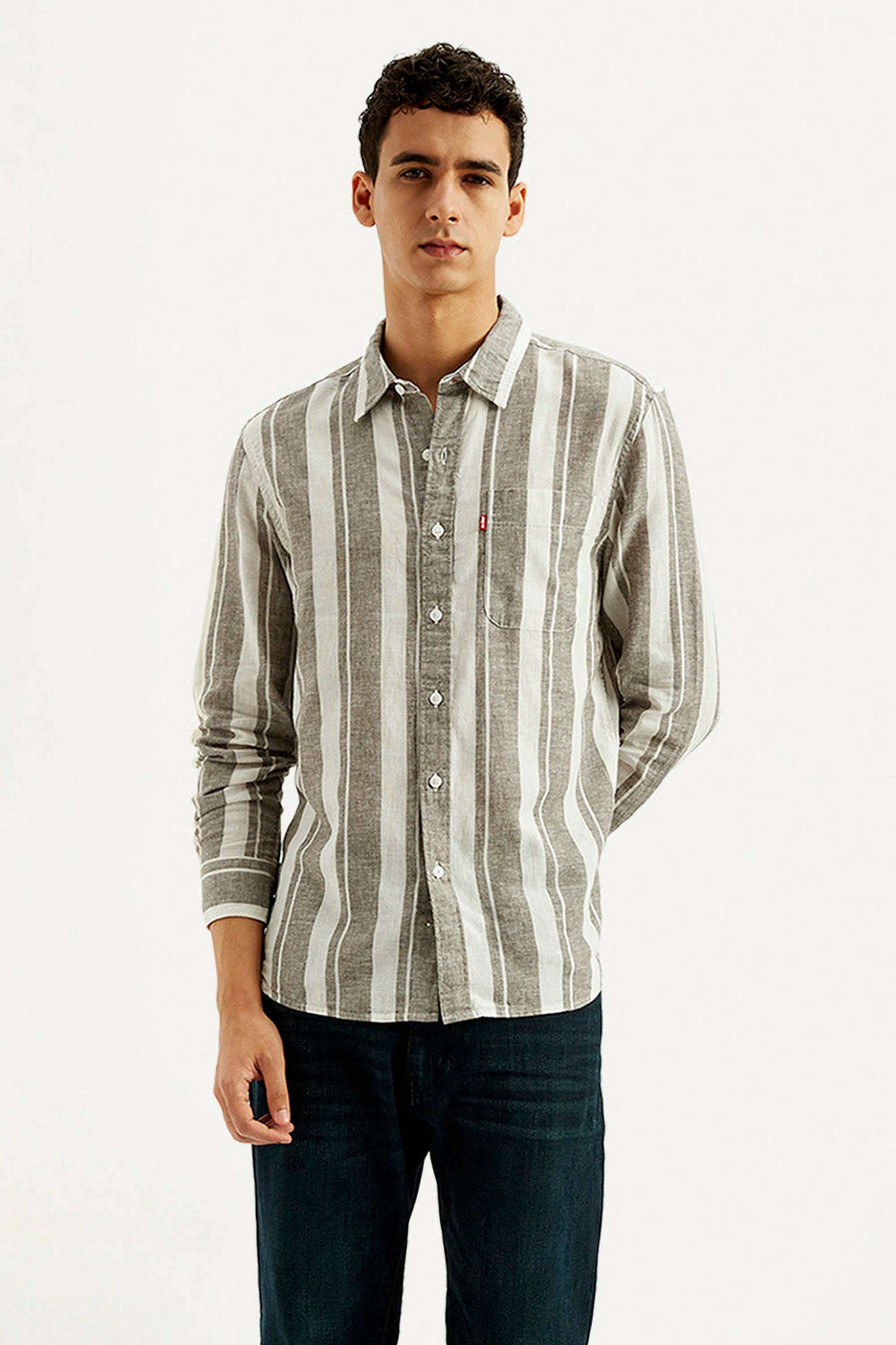 Stripes-Linen-Blend-Slim-Fit-Men-s-Casual-Shirts