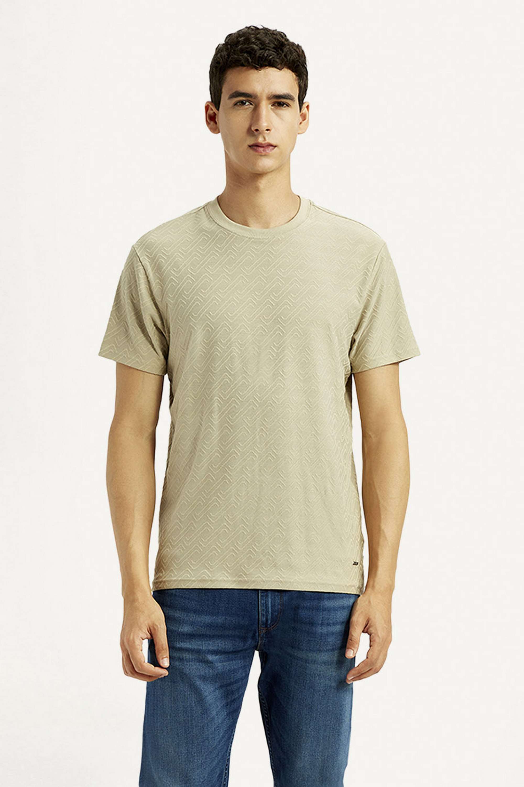 Solid-Cotton-Blend-Round-Neck-Men-s-T-Shirt