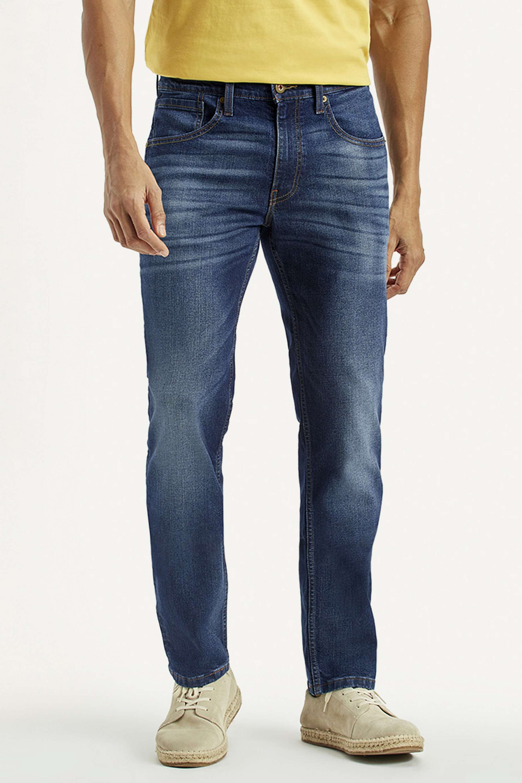 Solid-Cotton-Tapered-Fit-Men-s-Jeans