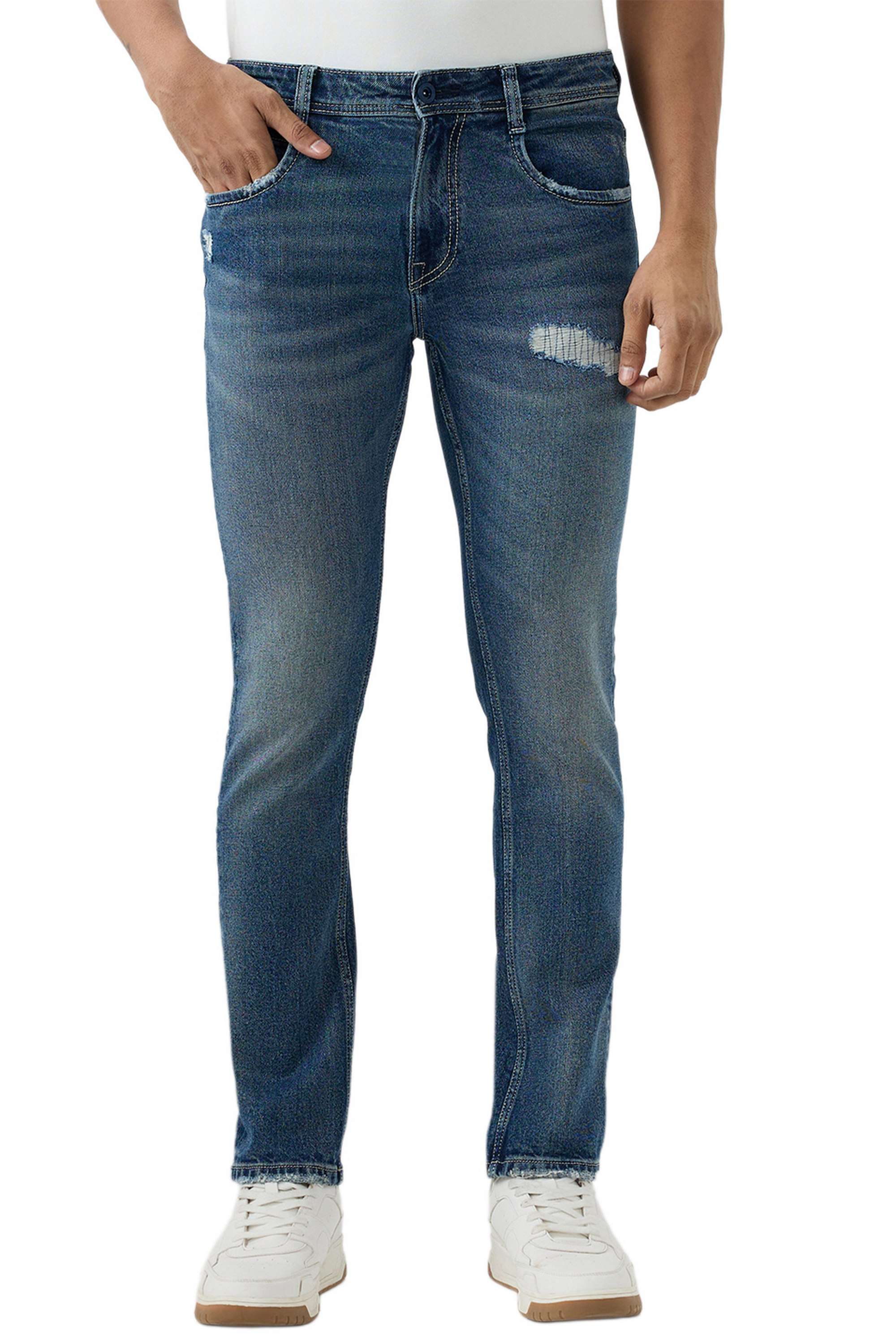 Solid-Cotton-Stretch-Regular-Fit-Men-s-Jeans