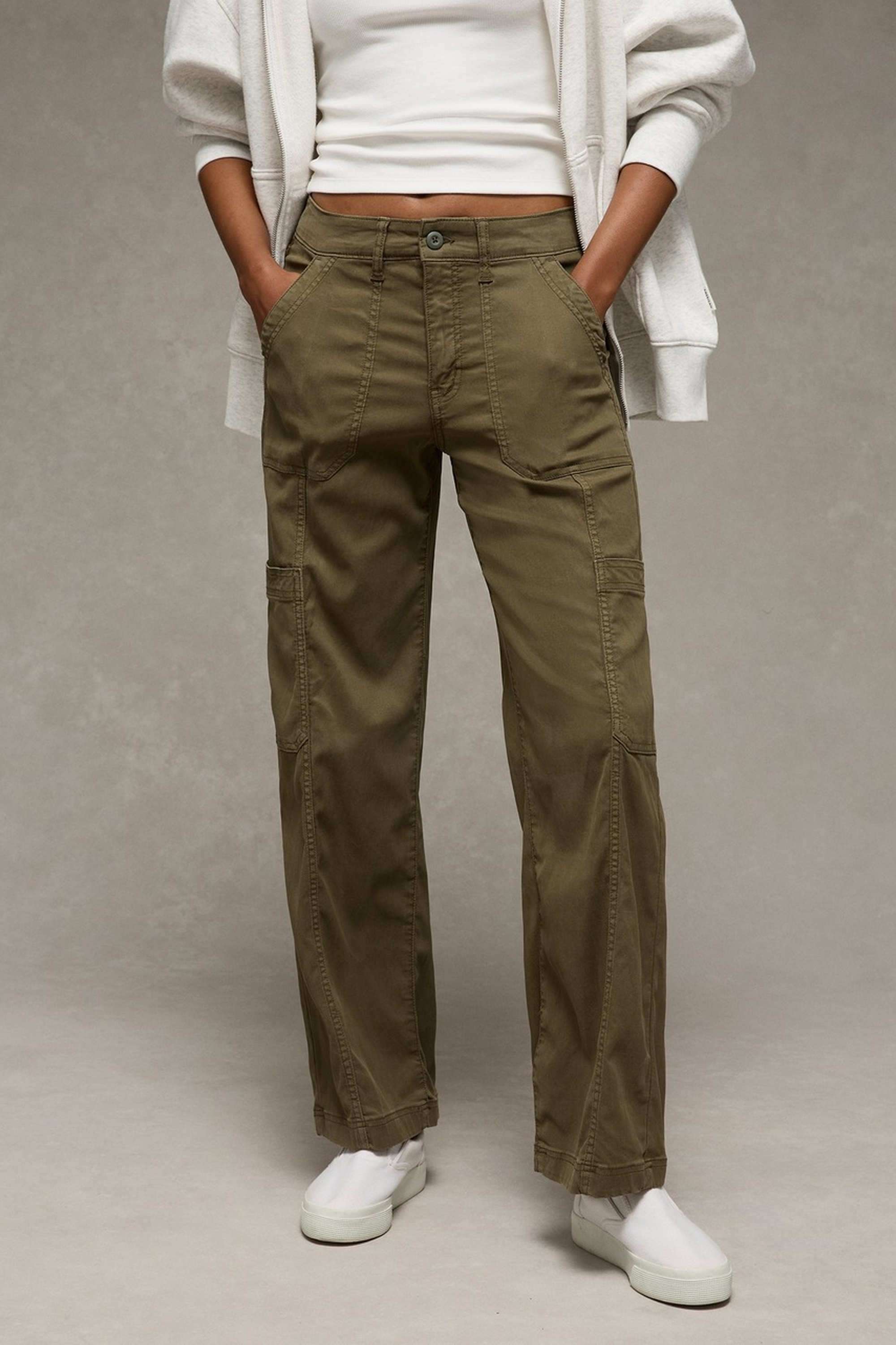 Solid-Regular-Fit-Blended-Fabric-Women-s-Casual-Wear-Pants