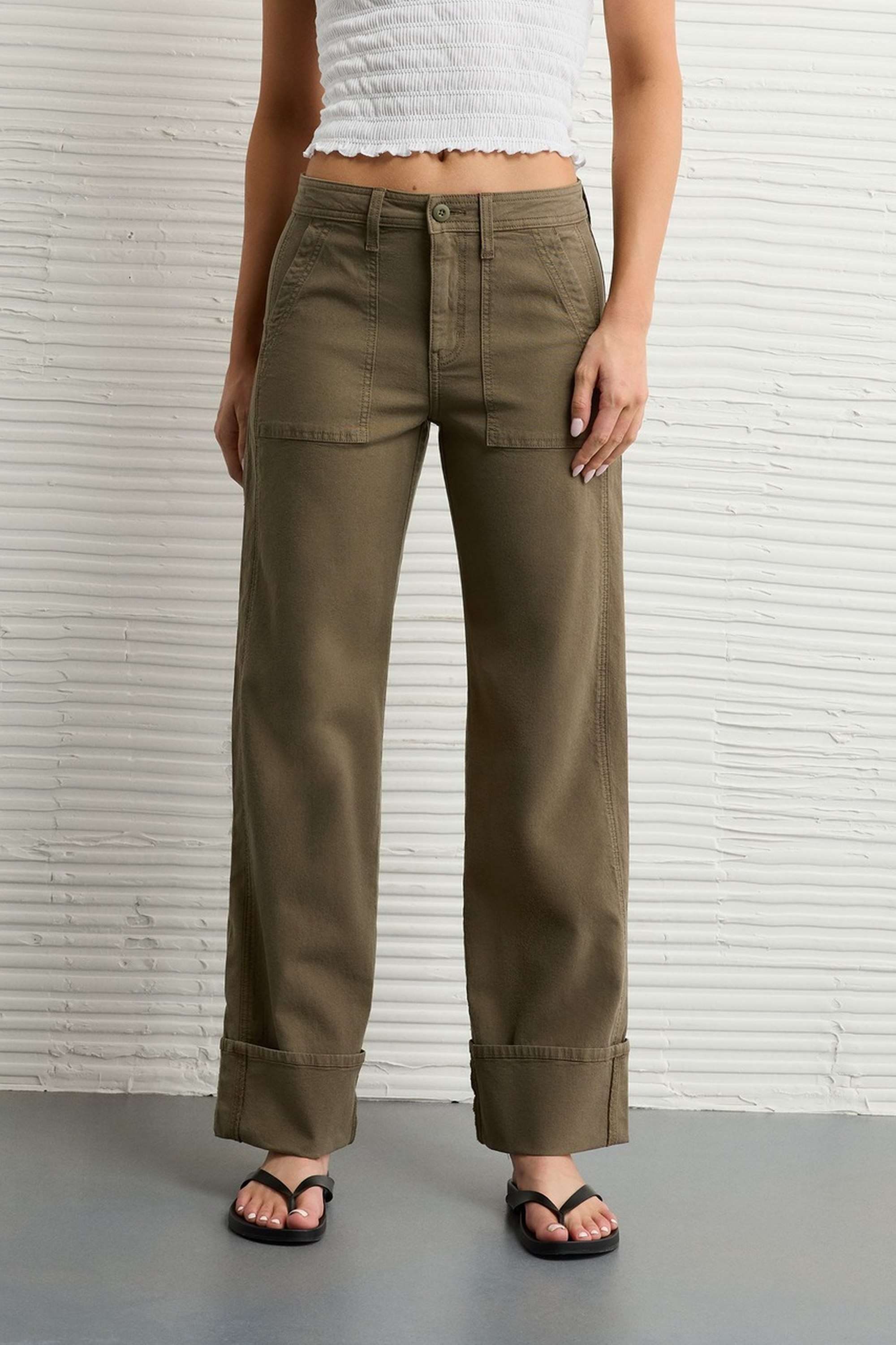 Solid-Regular-Fit-Blended-Fabric-Women-s-Casual-Wear-Pants