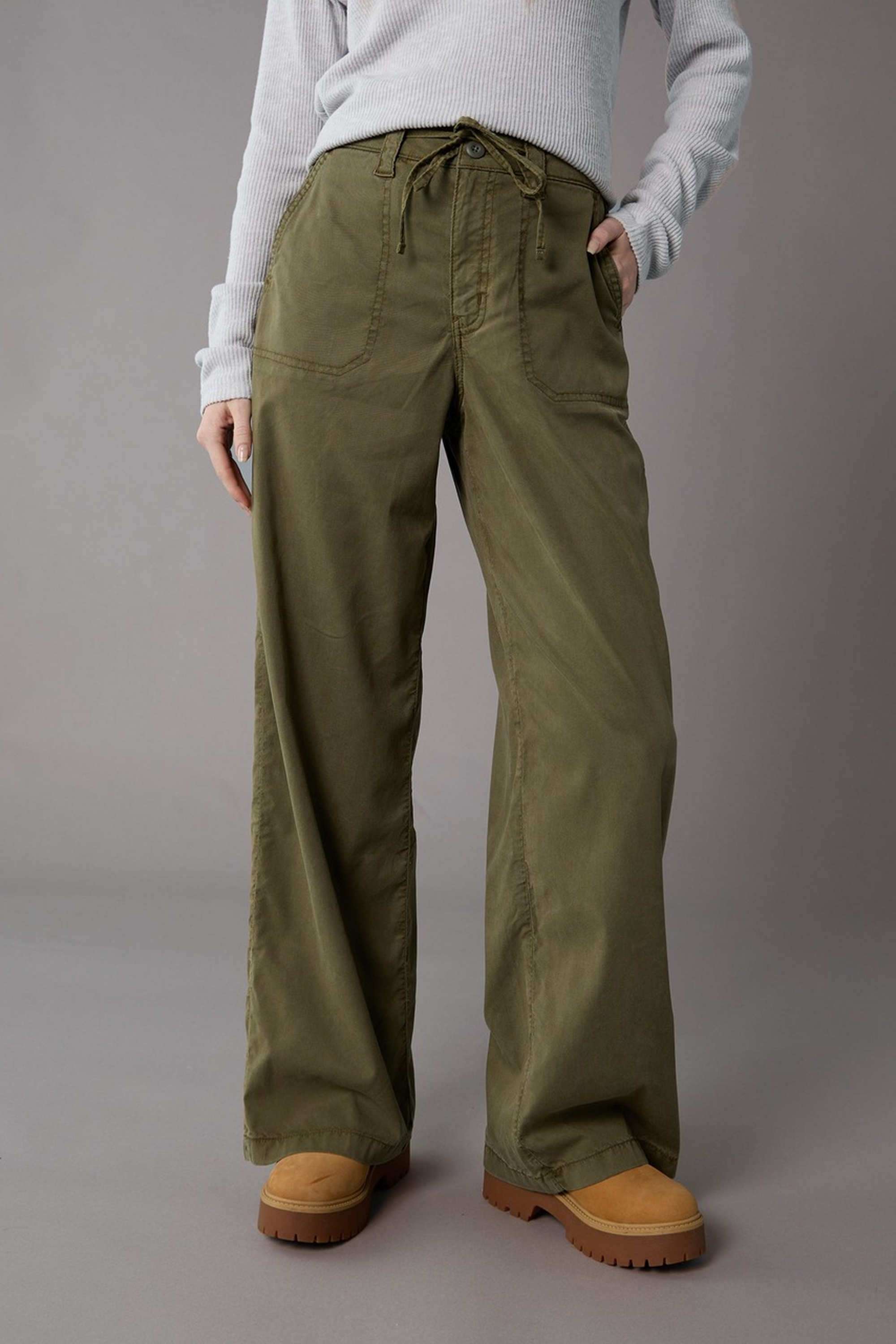 Solid-Regular-Fit-Blended-Fabric-Women-s-Casual-Wear-Pants