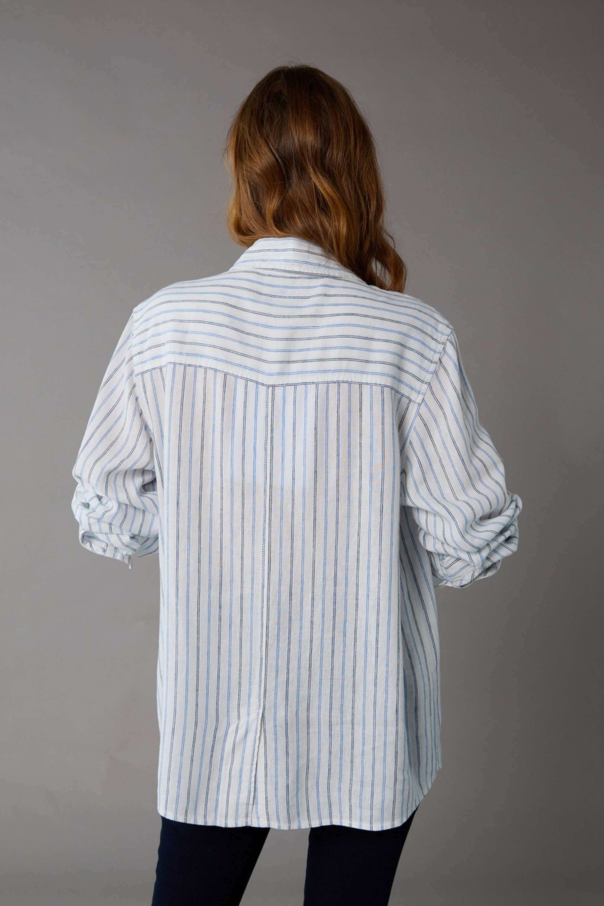 Solid-Collared-Blended-Fabric-Women-s-Casual-Shirt