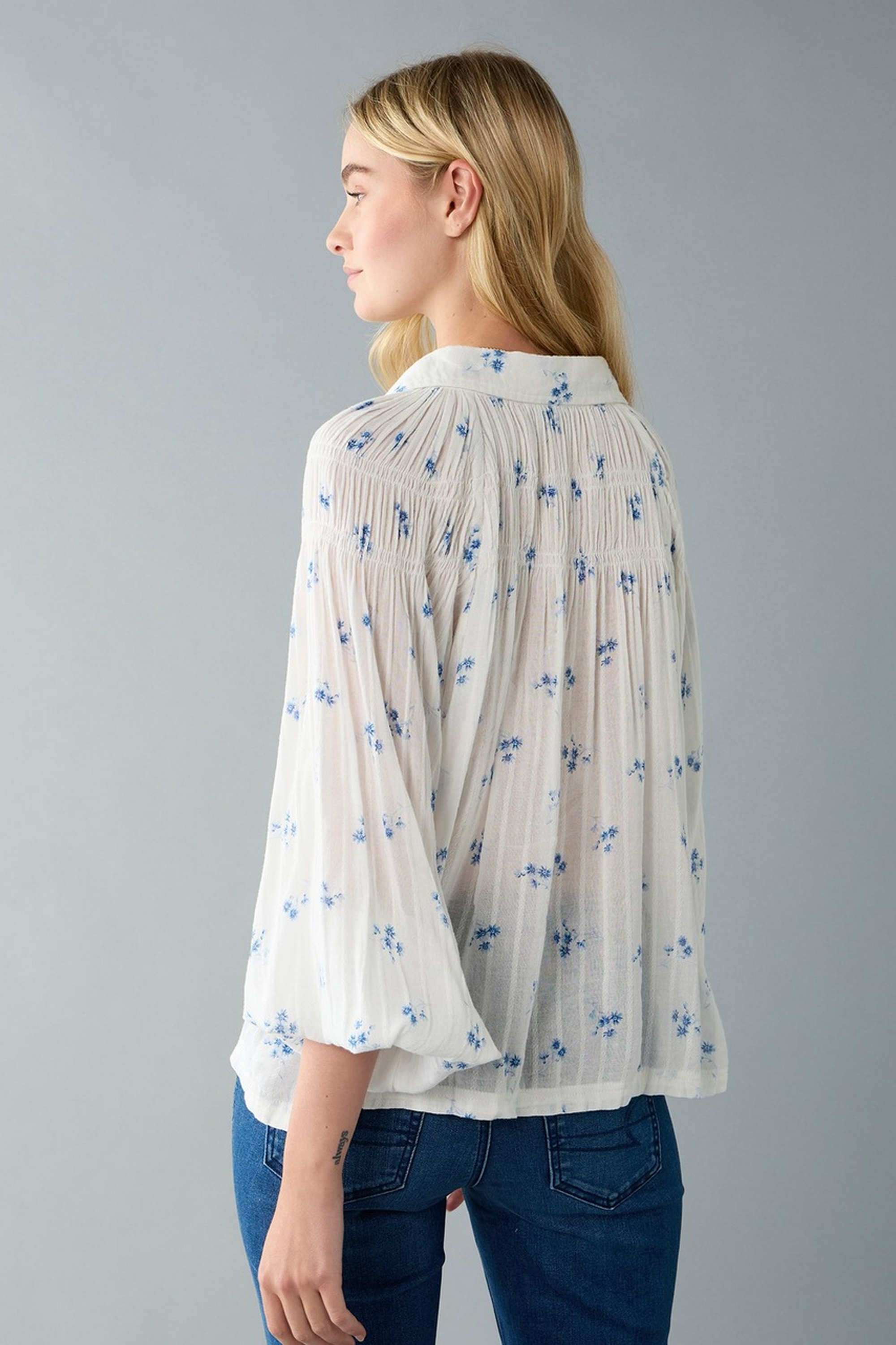 Solid-Collared-Blended-Fabric-Women-s-Casual-Shirt