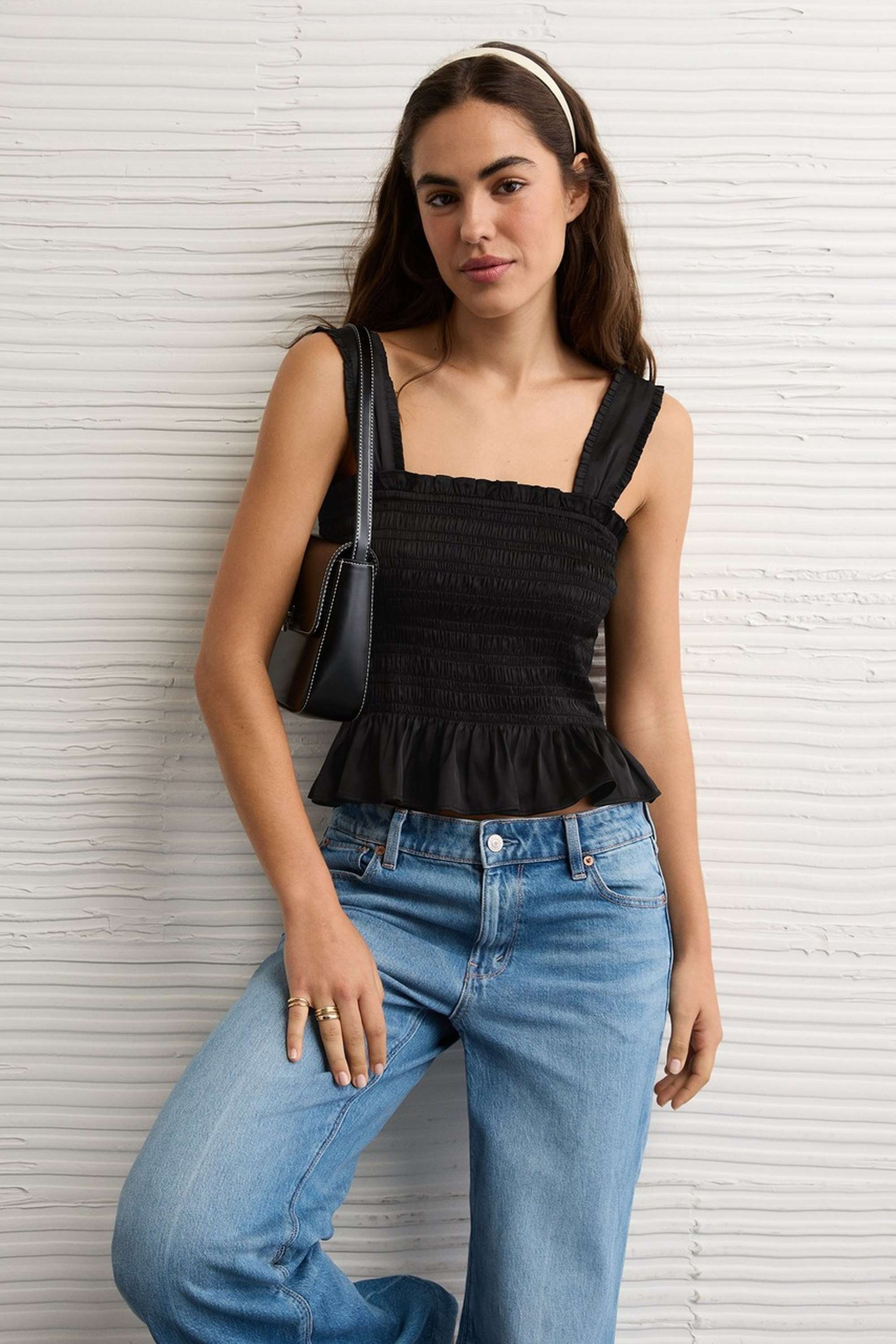 Solid-Blended-Fabric-Women-s-Top