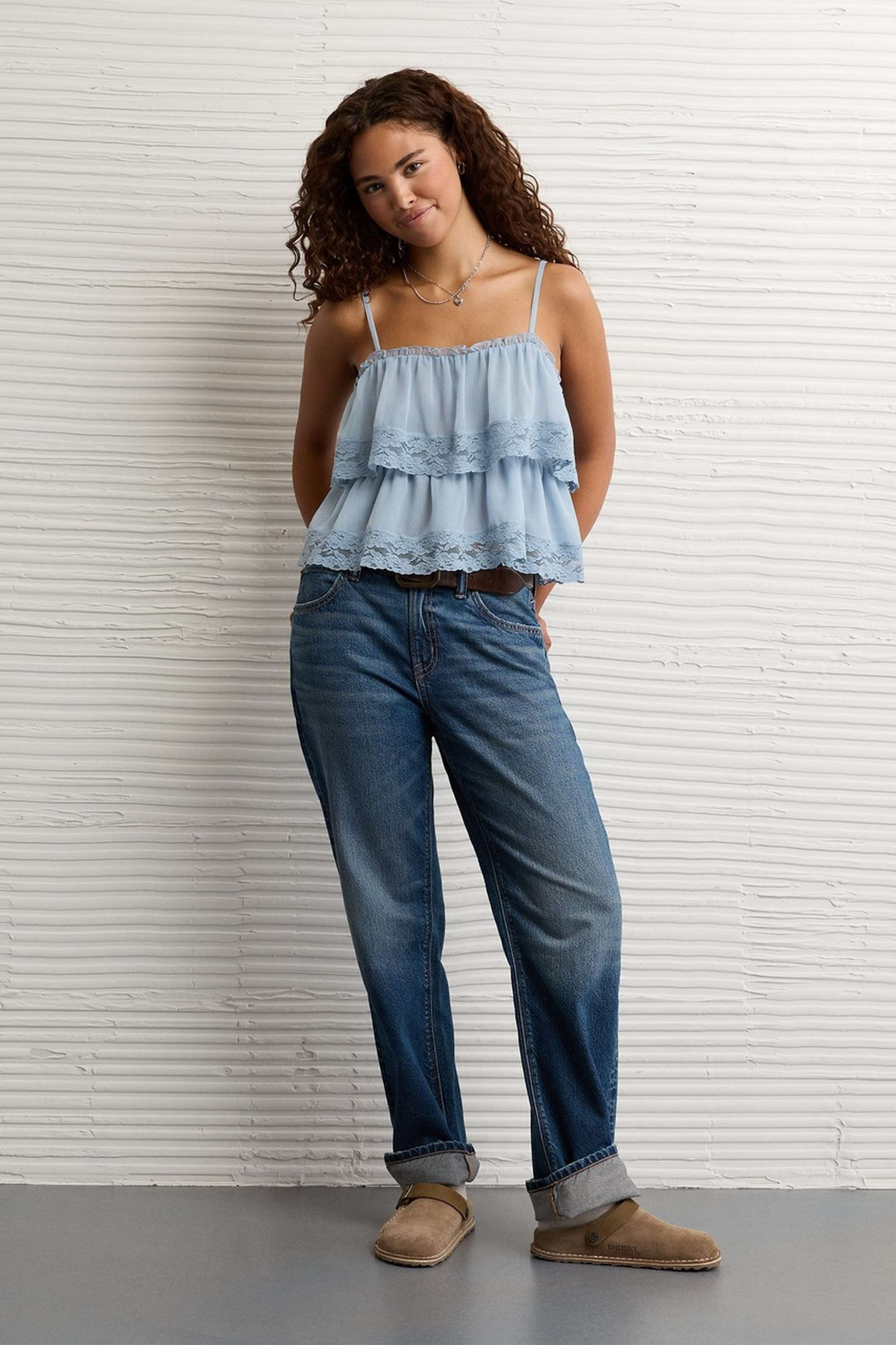 Solid-Blended-Fabric-Women-s-Top