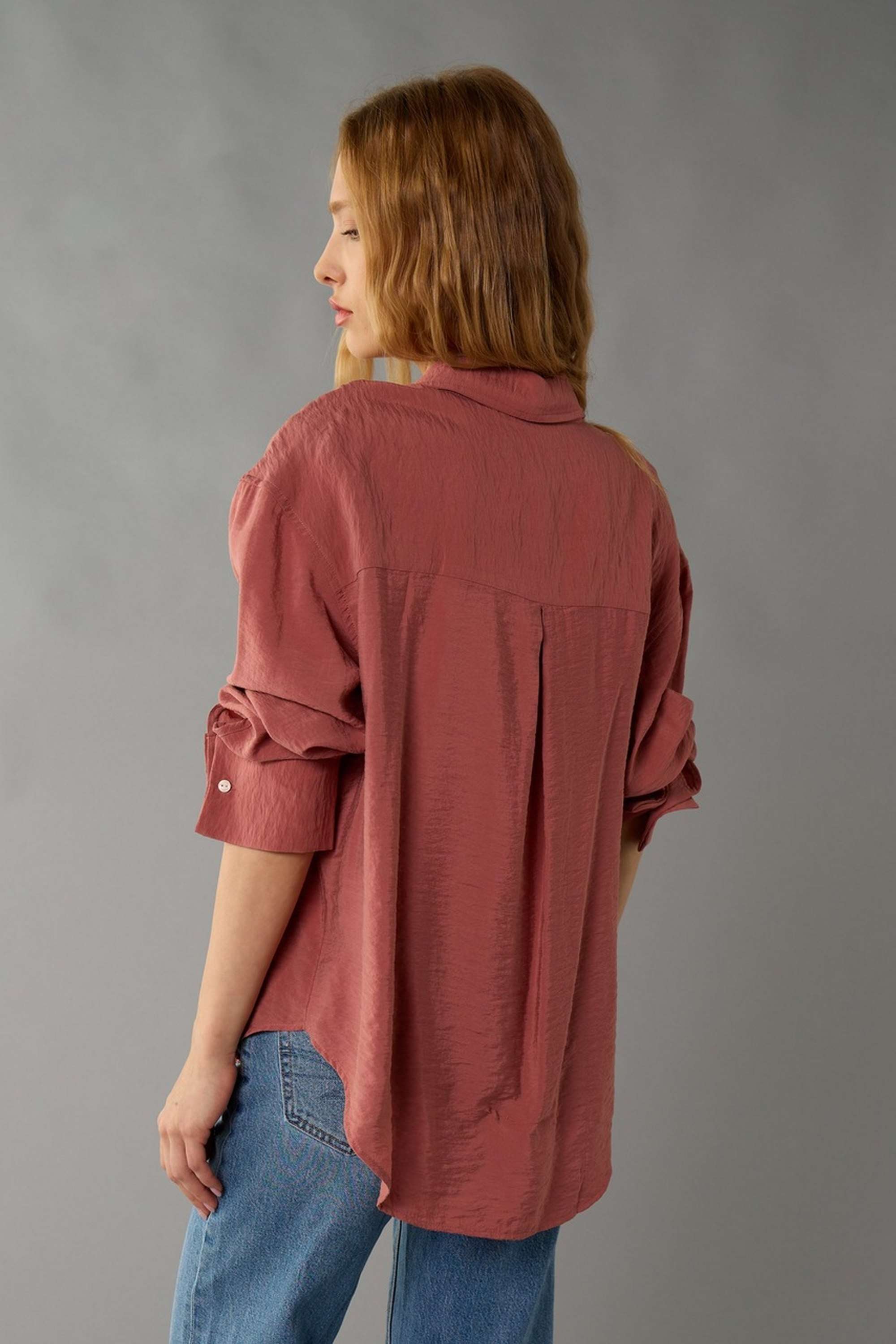 Solid-Blended-Fabric-Women-s-Shirt
