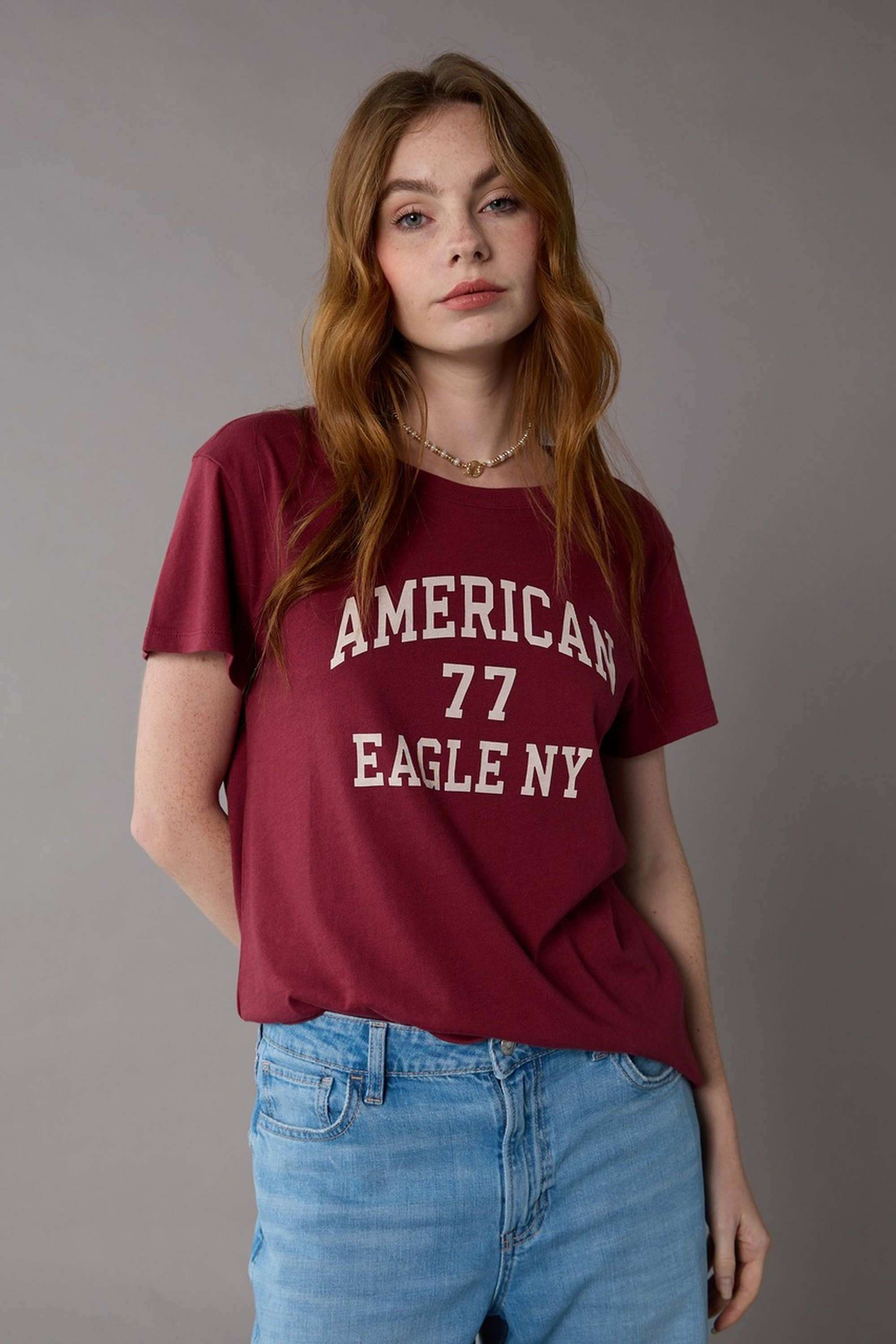 Solid-Blended-Fabric-Round-Neck-Women-s-T-Shirt