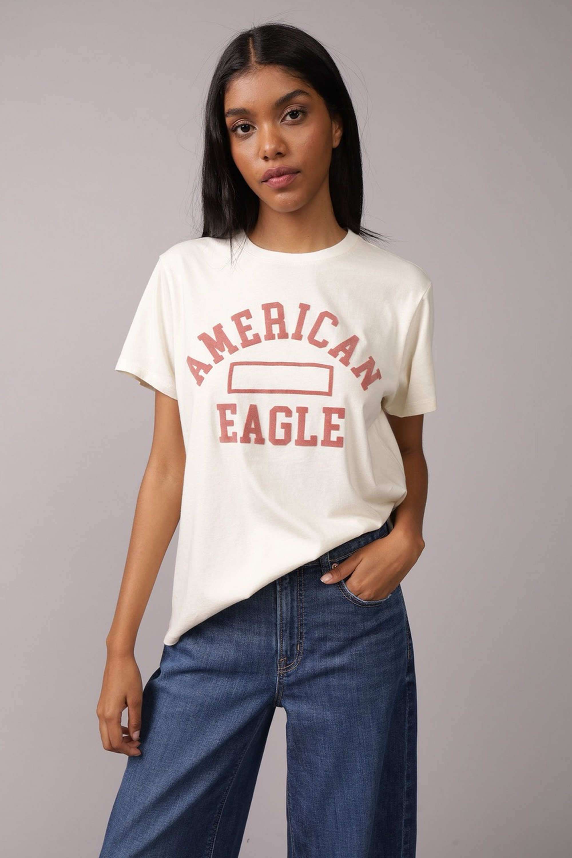 Solid-Blended-Fabric-Round-Neck-Women-s-T-Shirt