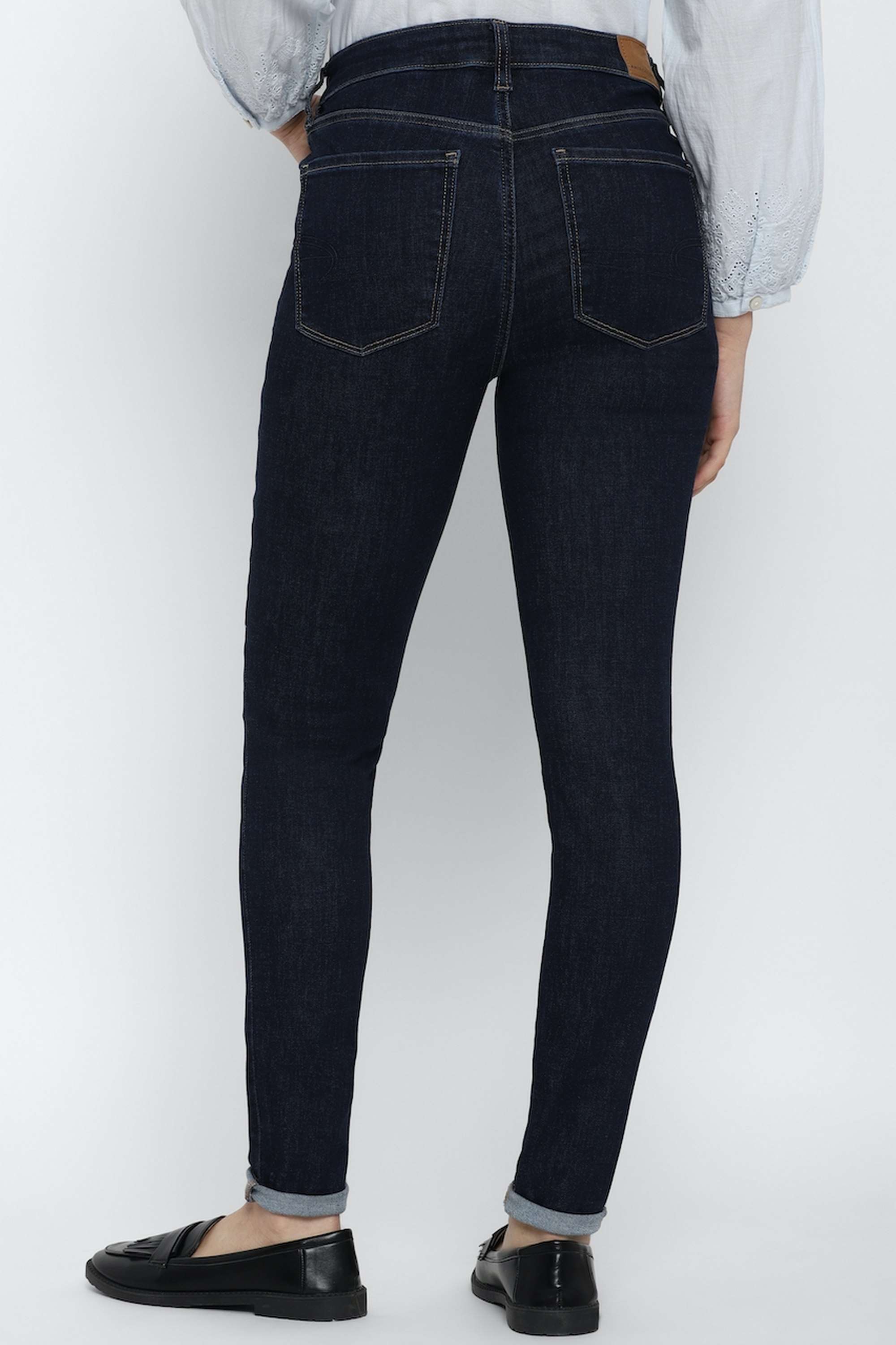 High-Rise-Blended-Fabric-Slim-Fit-Women-s-Jeans