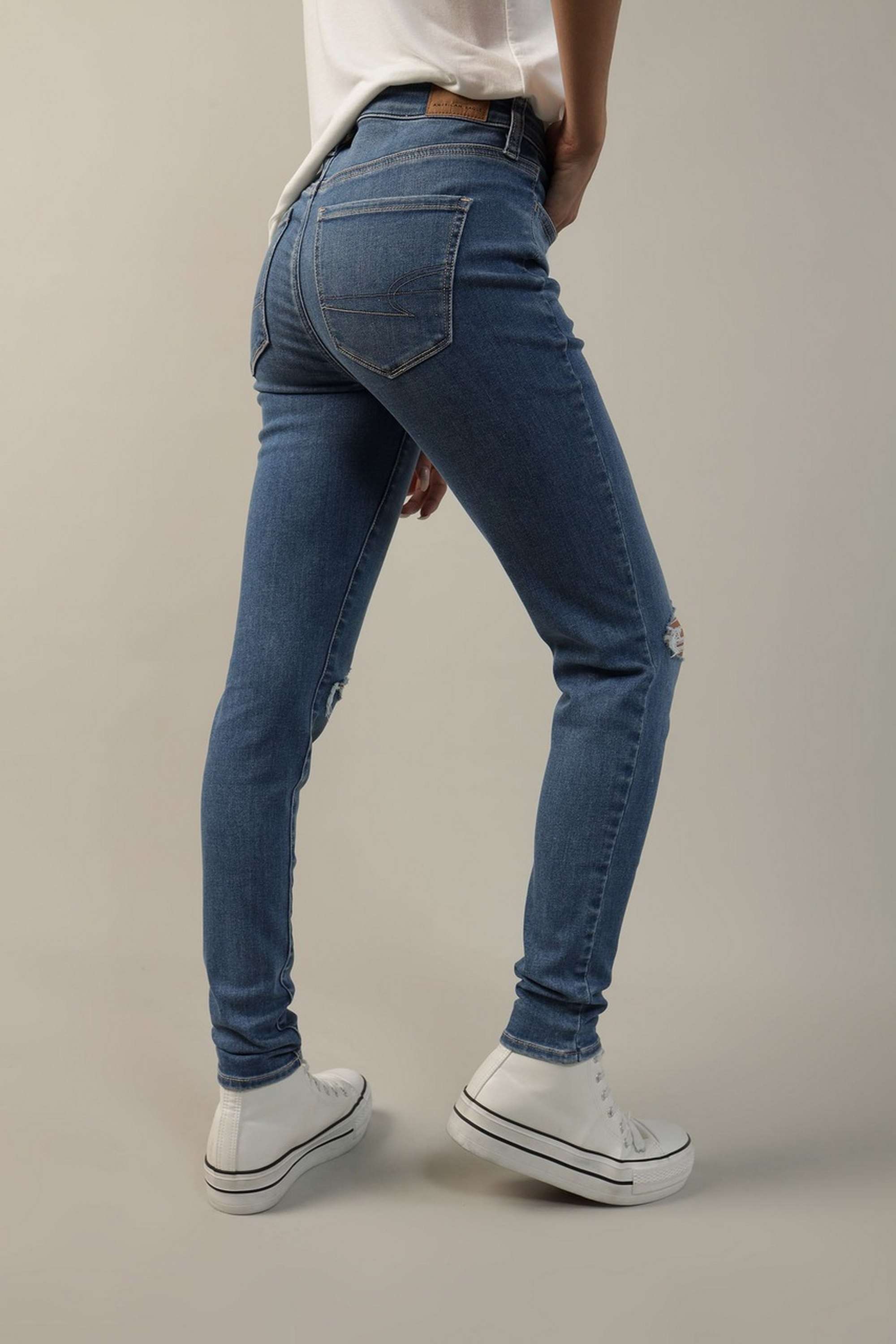 High-Rise-Blended-Fabric-Slim-Fit-Women-s-Jeans