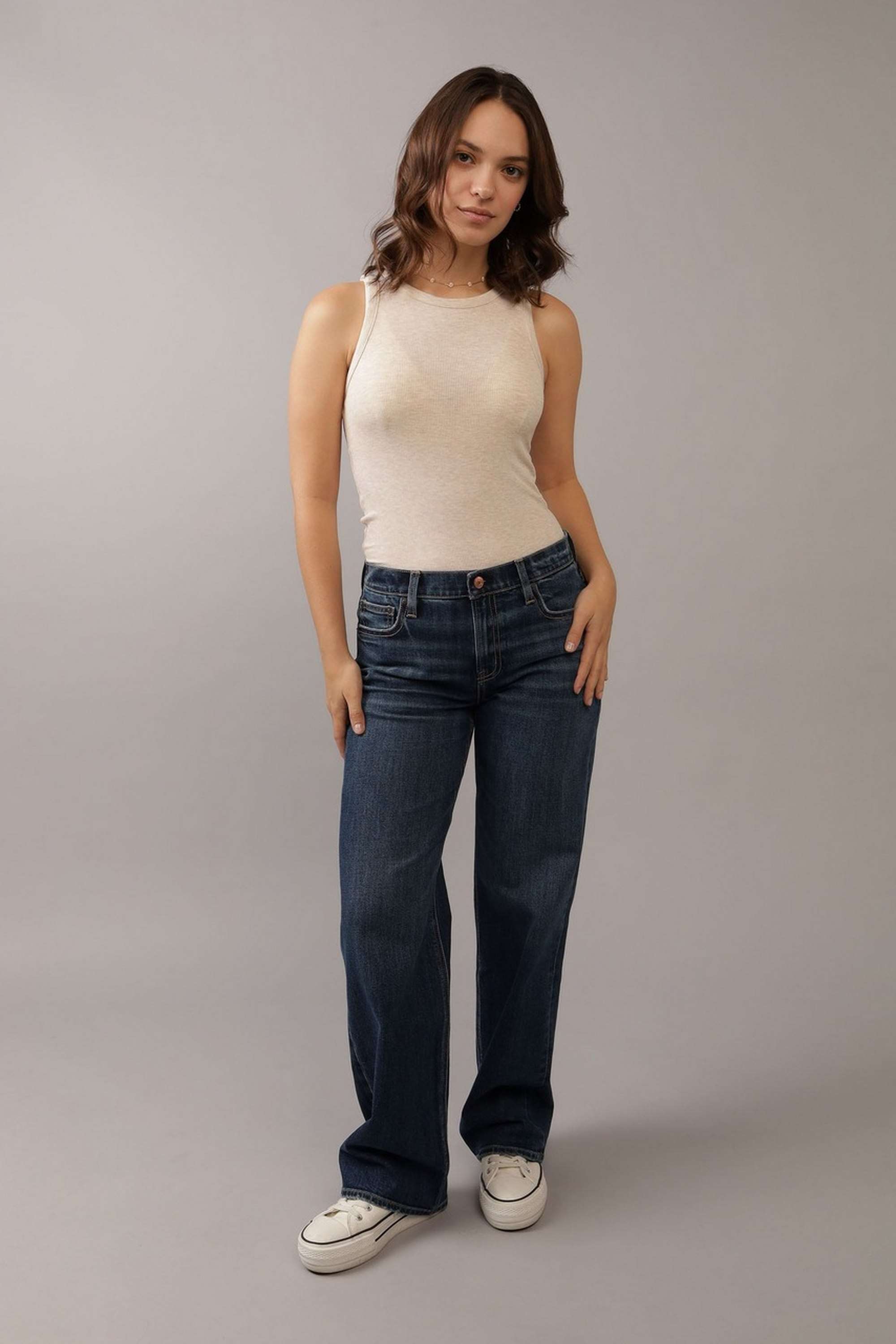 High-Rise-Blended-Fabric-Slim-Fit-Women-s-Jeans