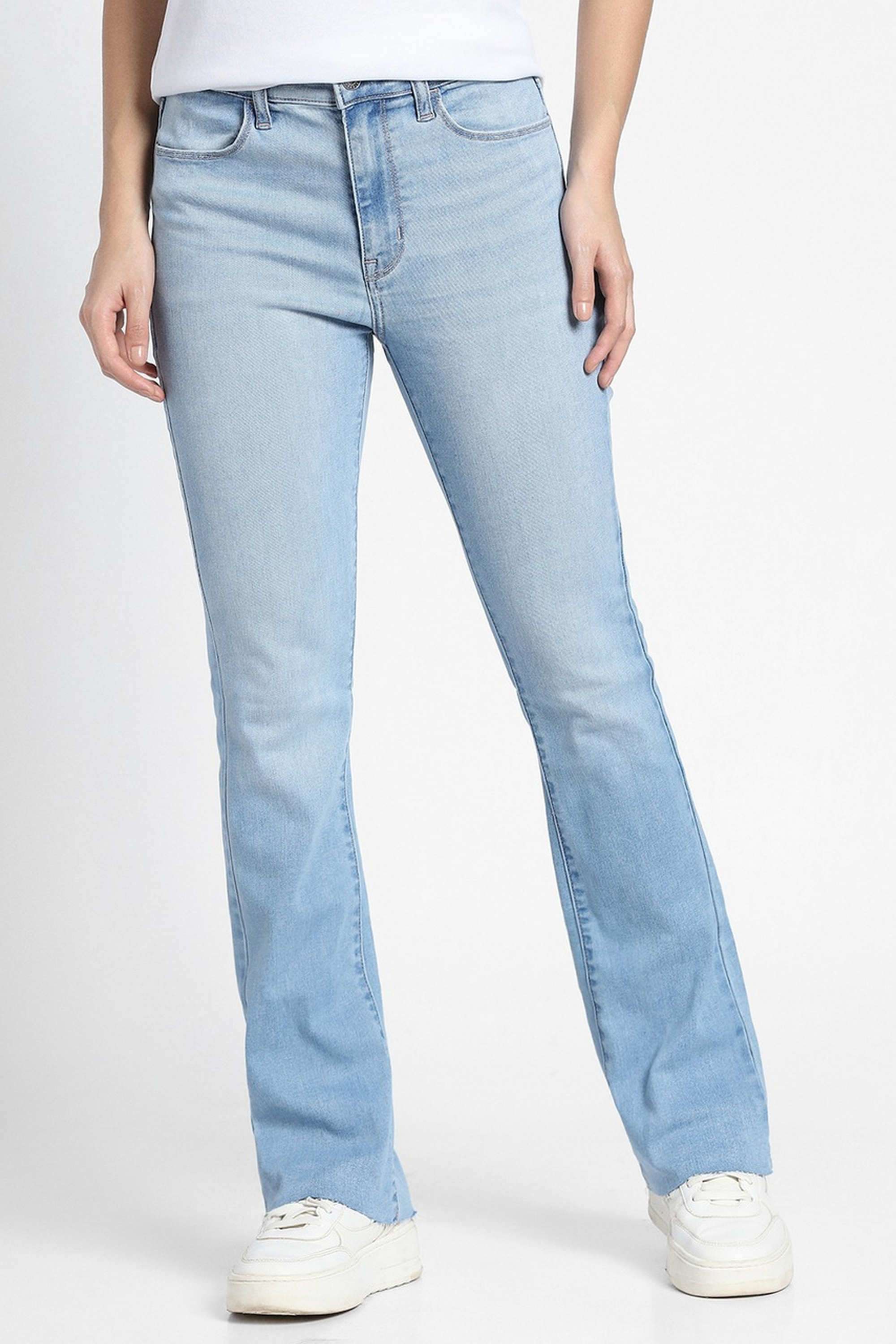 High-Rise-Blended-Fabric-Women-s-Jeans