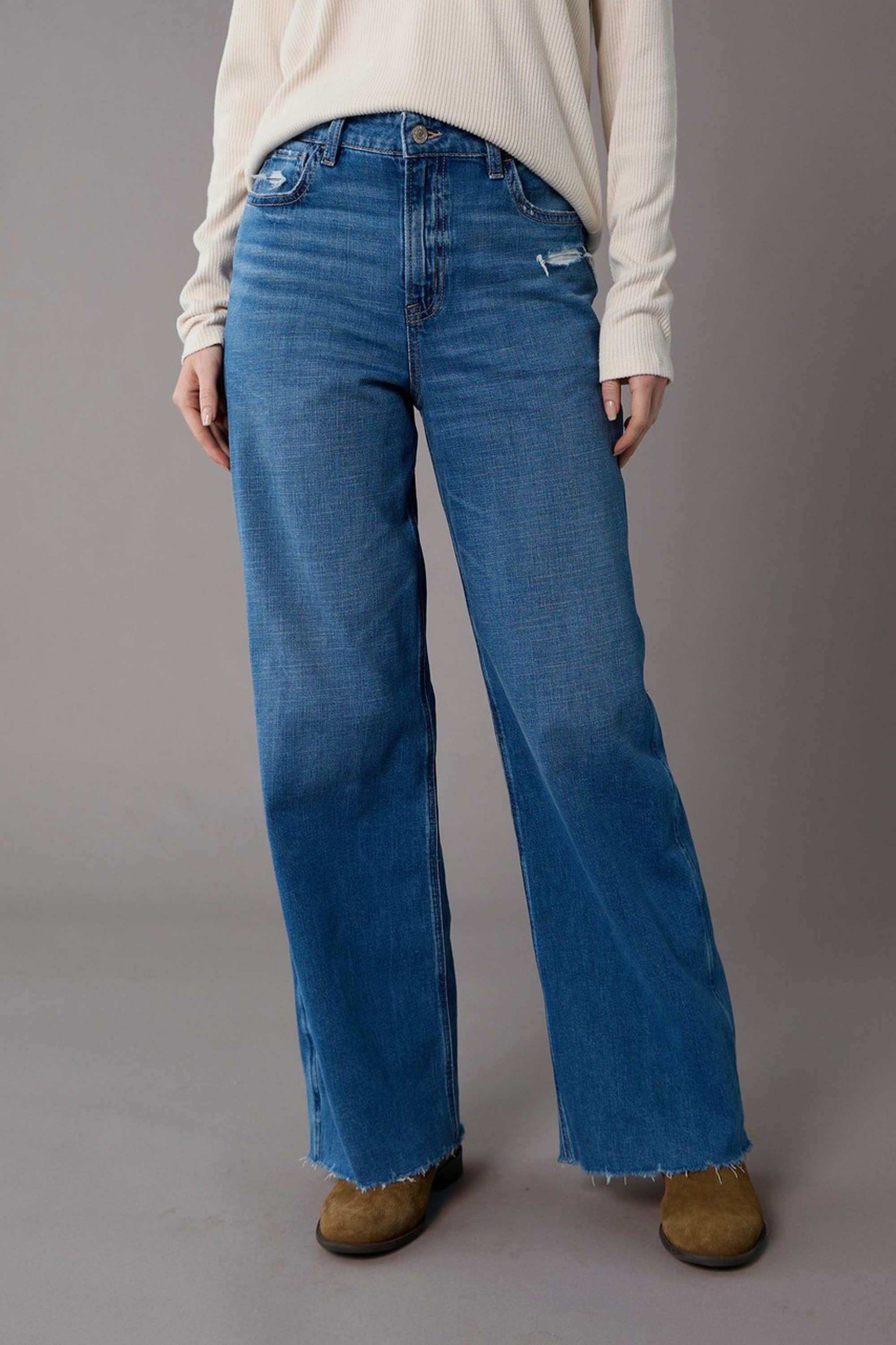 High-Rise-Blended-Fabric-Women-s-Jeans