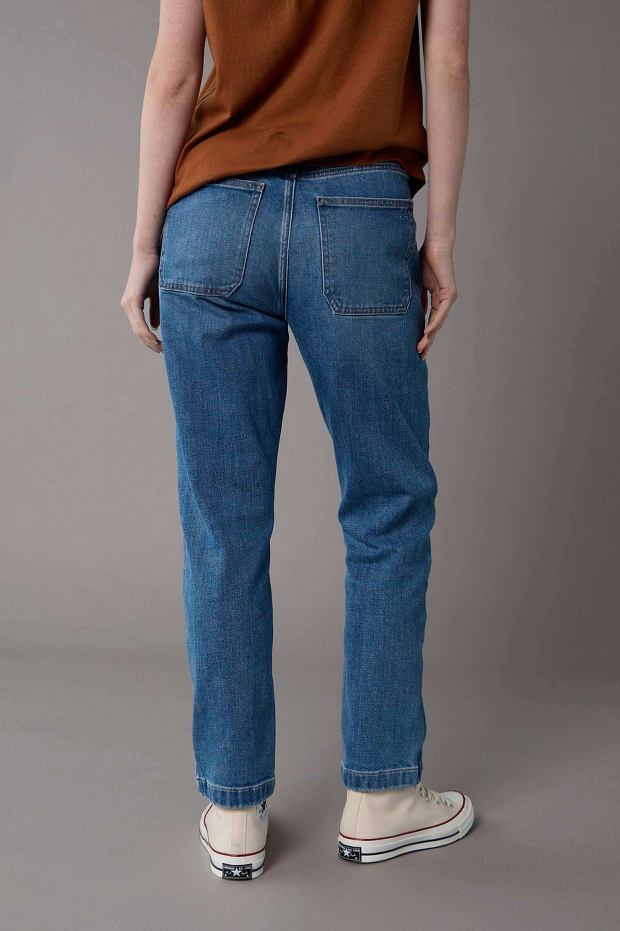 High-Rise-Blended-Fabric-Women-s-Jeans