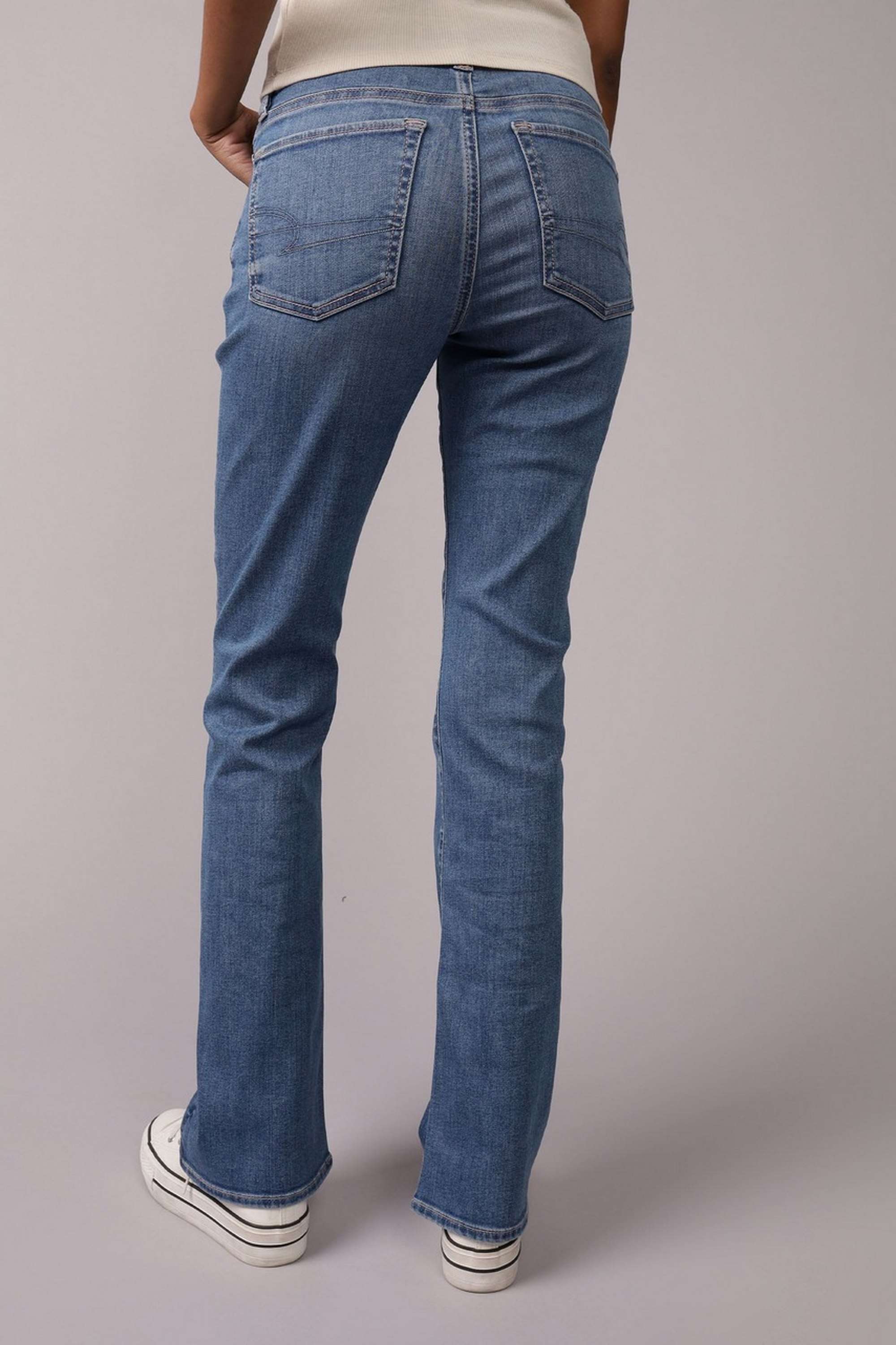 High-Rise-Blended-Fabric-Bootcut-Fit-Women-s-Jeans